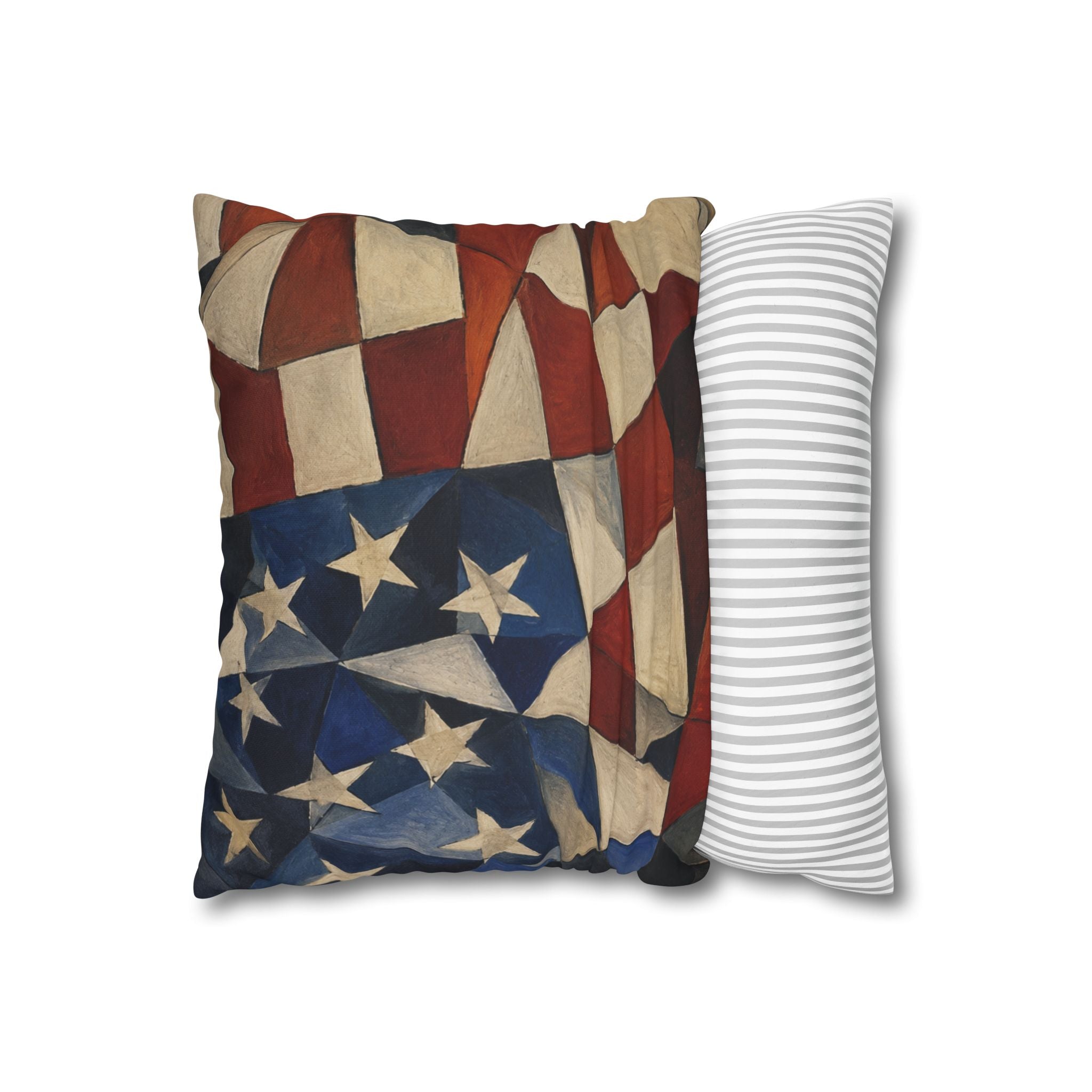 4th of July 16" x 16" Pillowcase –  America 250 Red, White and Blue Decorative Throw Pillow Cover (Pillow Not Included)