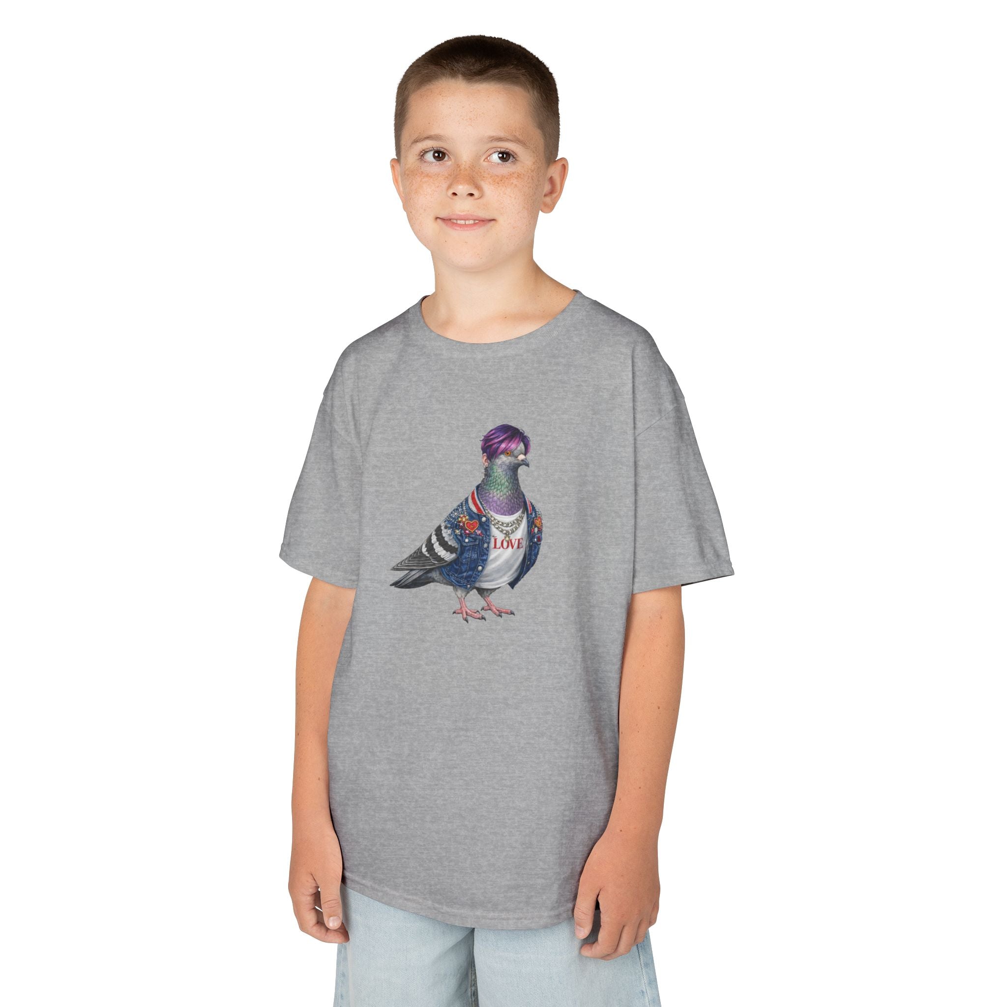 Customizable Koreatown NYC Pigeon Kids KPop Tee — Cute Bird K-Pop T-Shirt for Children