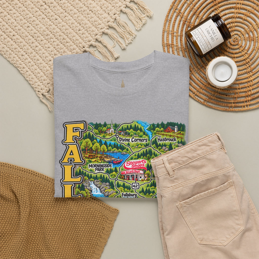 Fallsburg, NY Map T-Shirt  Catskills Upstate New York Tee