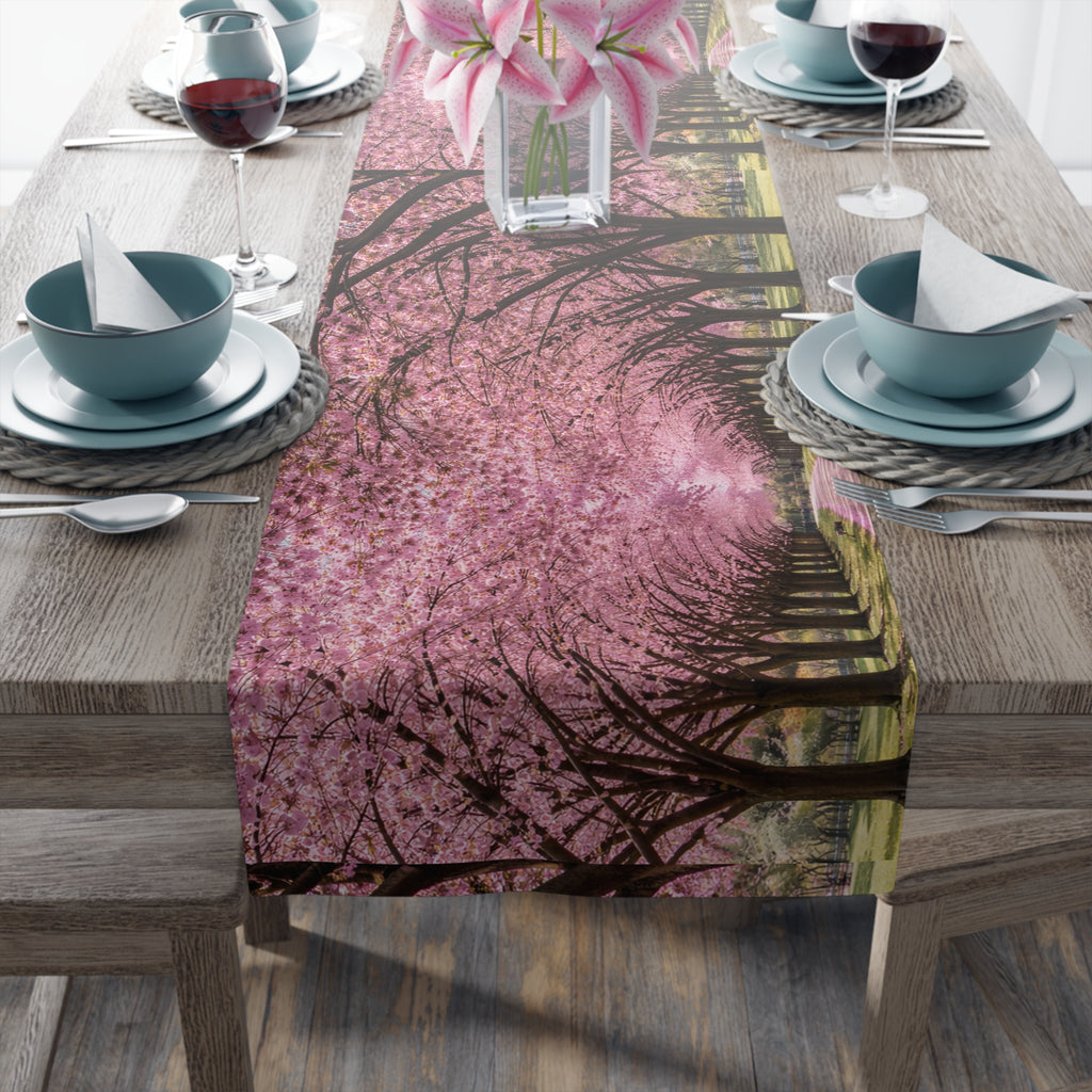 Prospect Park Cherry Blossoms Table Runner — Brooklyn Flowers Dining Table Decor