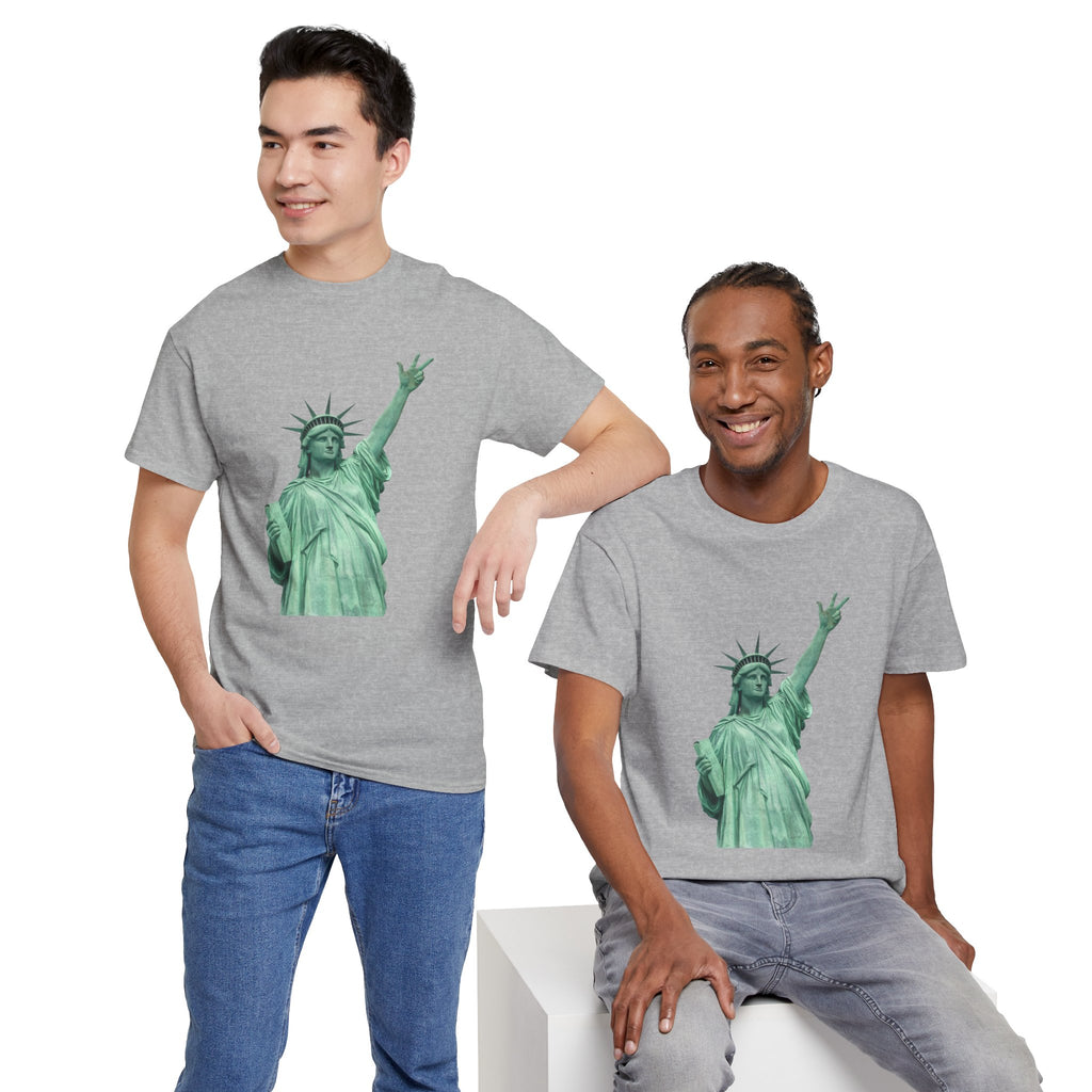 Customizable Statue of Liberty Three Points T-Shirt | NYC Jalen Brunson Basketball 3 Point Shot Tee