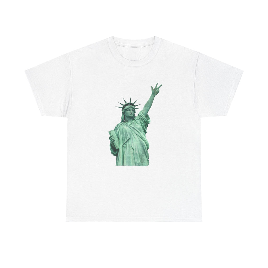 Customizable Statue of Liberty Three Points T-Shirt | NYC Jalen Brunson Basketball 3 Point Shot Tee