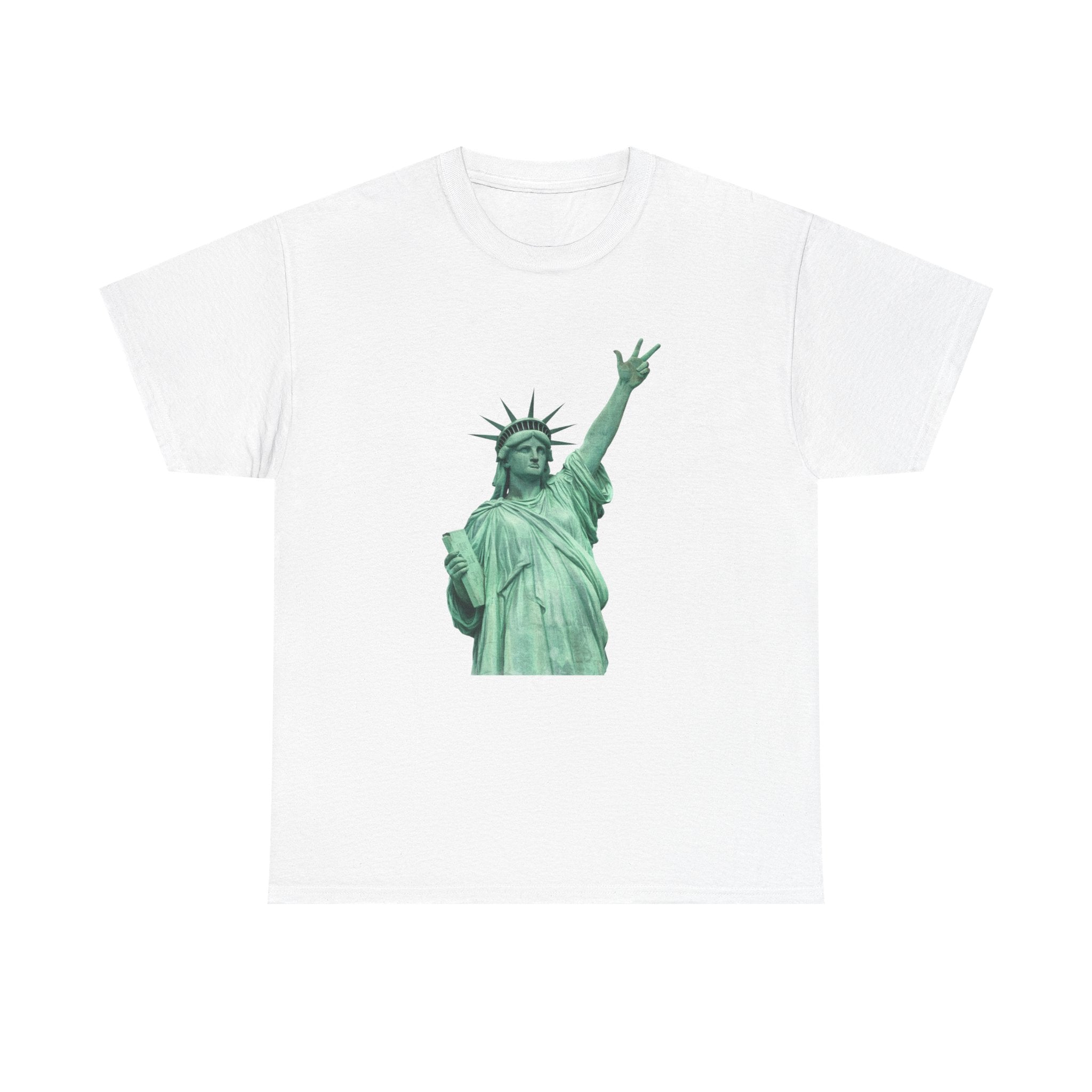 Customizable Statue of Liberty Three Points T-Shirt | NYC Jalen Brunson Basketball 3 Point Shot Tee