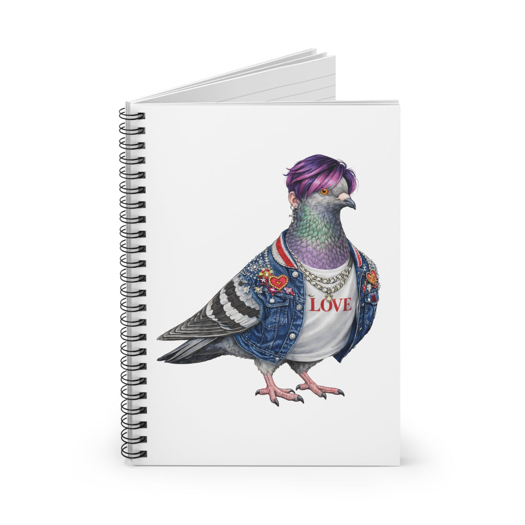 Customizable Koreatown NYC Pigeon Spiral Journal | K-Pop Bird Lovers Notebook