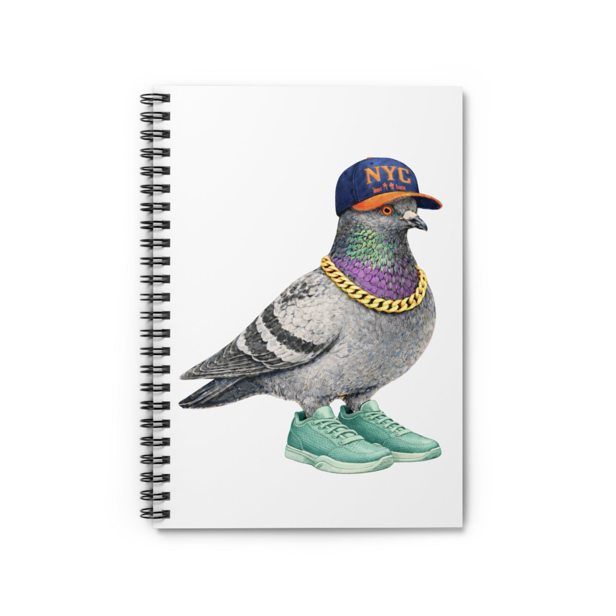 Customizable Manhattan NYC Pigeon Spiral Journal | Basketball Fan Bird Lovers Notebook