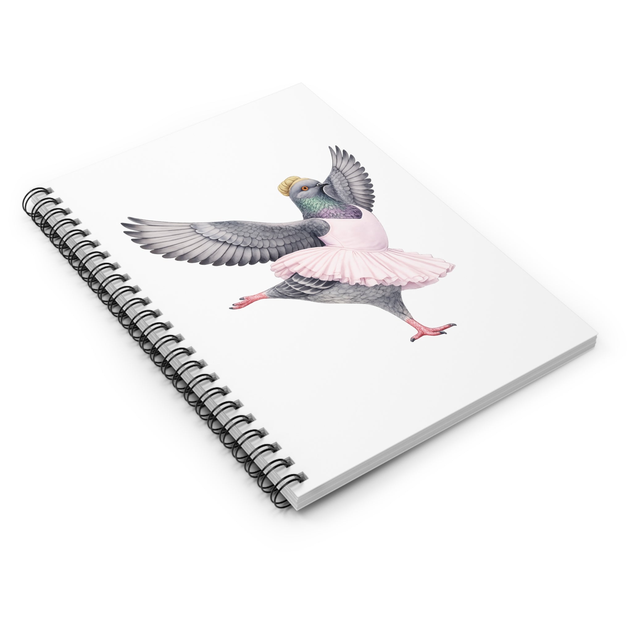 Customizable Lincoln Square NYC Pigeon Spiral Journal | Bunhead Ballerina Bird Lovers Notebook