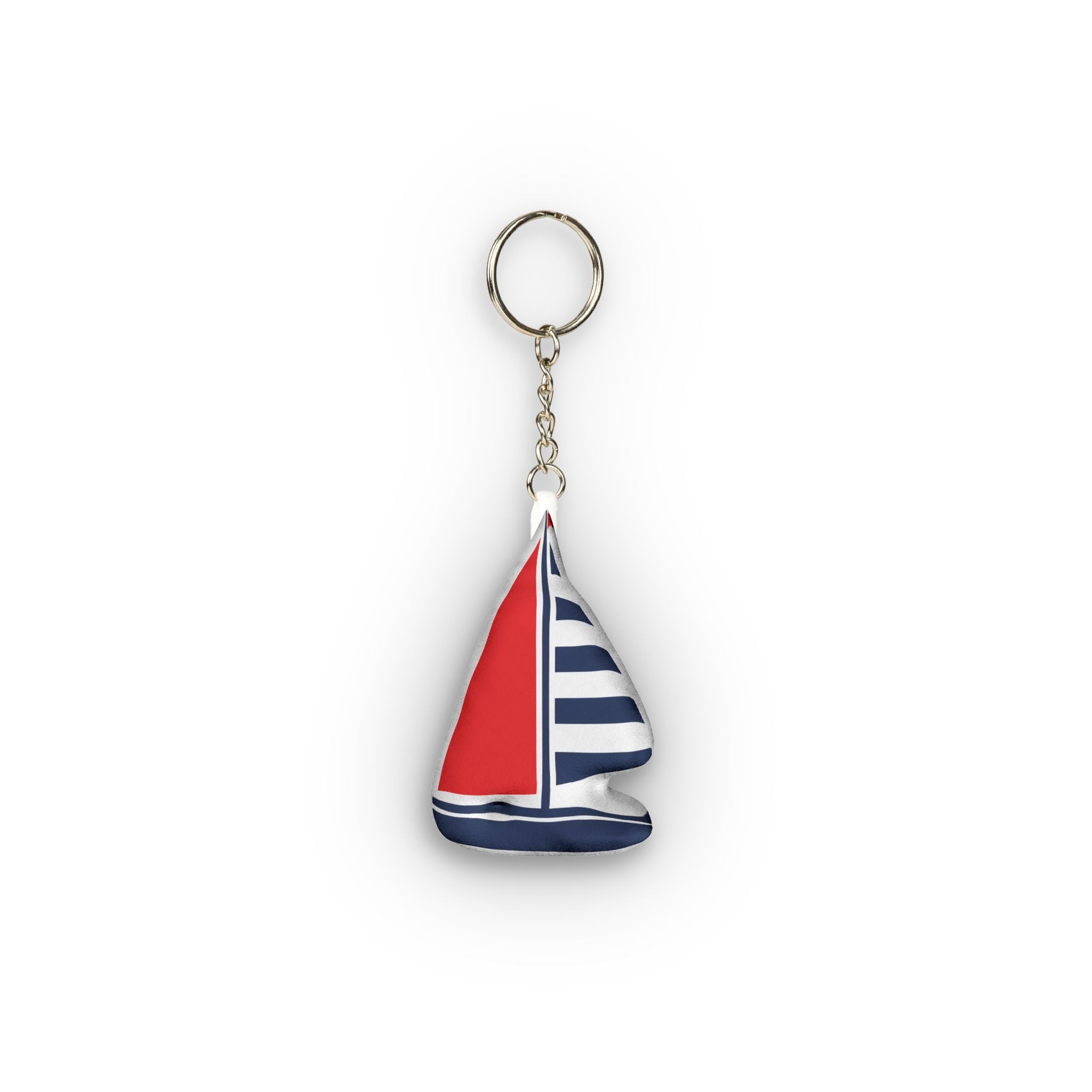 Sailboat Nautical Mini Plush Keychain - Sailing Coastal Style Bag Charm