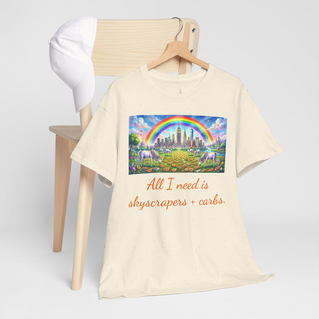 NYC Skyscrapers and Carbs T-Shirt | New York Is a Fairy Tale City Tee