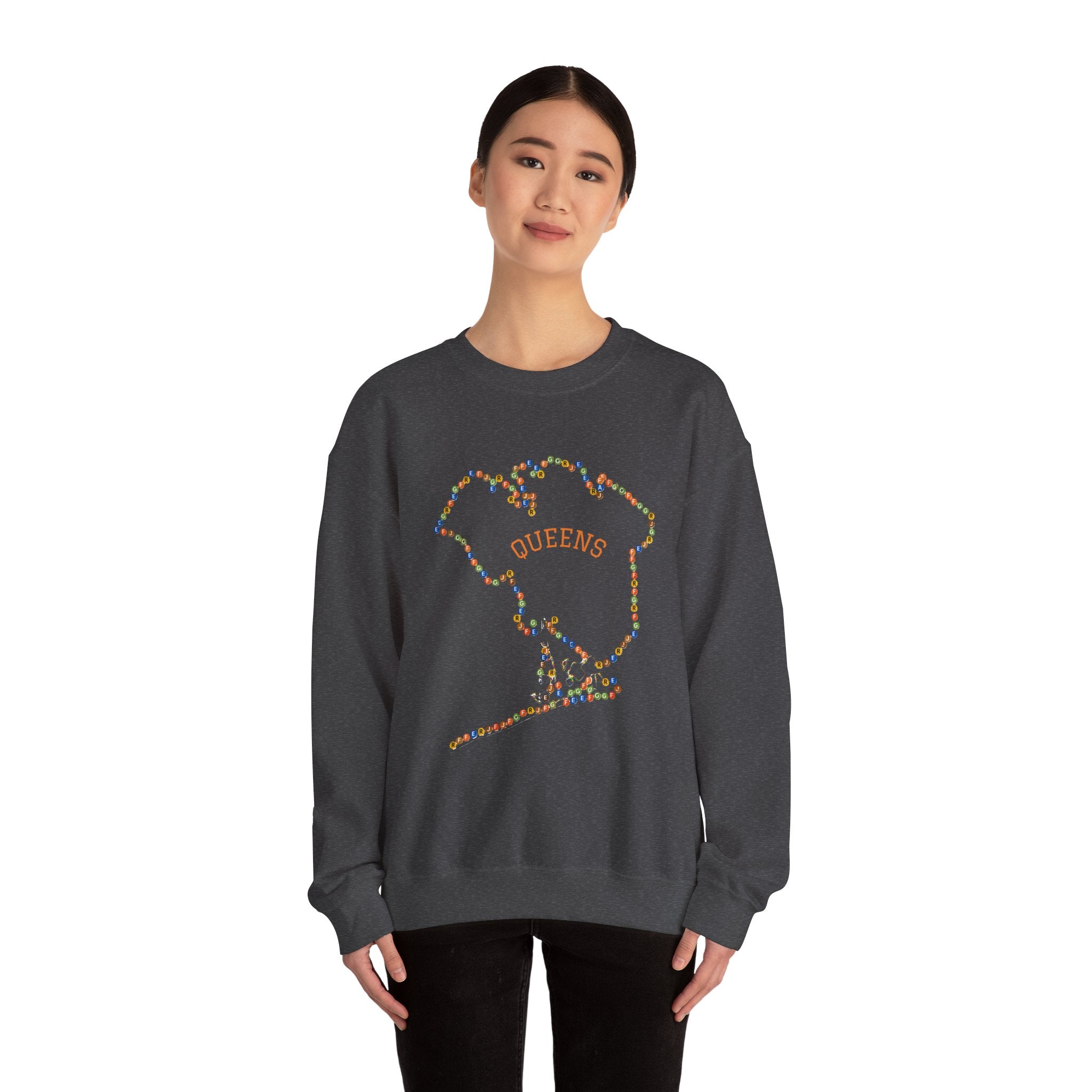 Queens Map Subway Signs Sweatshirt | NYC Crewneck Sweater
