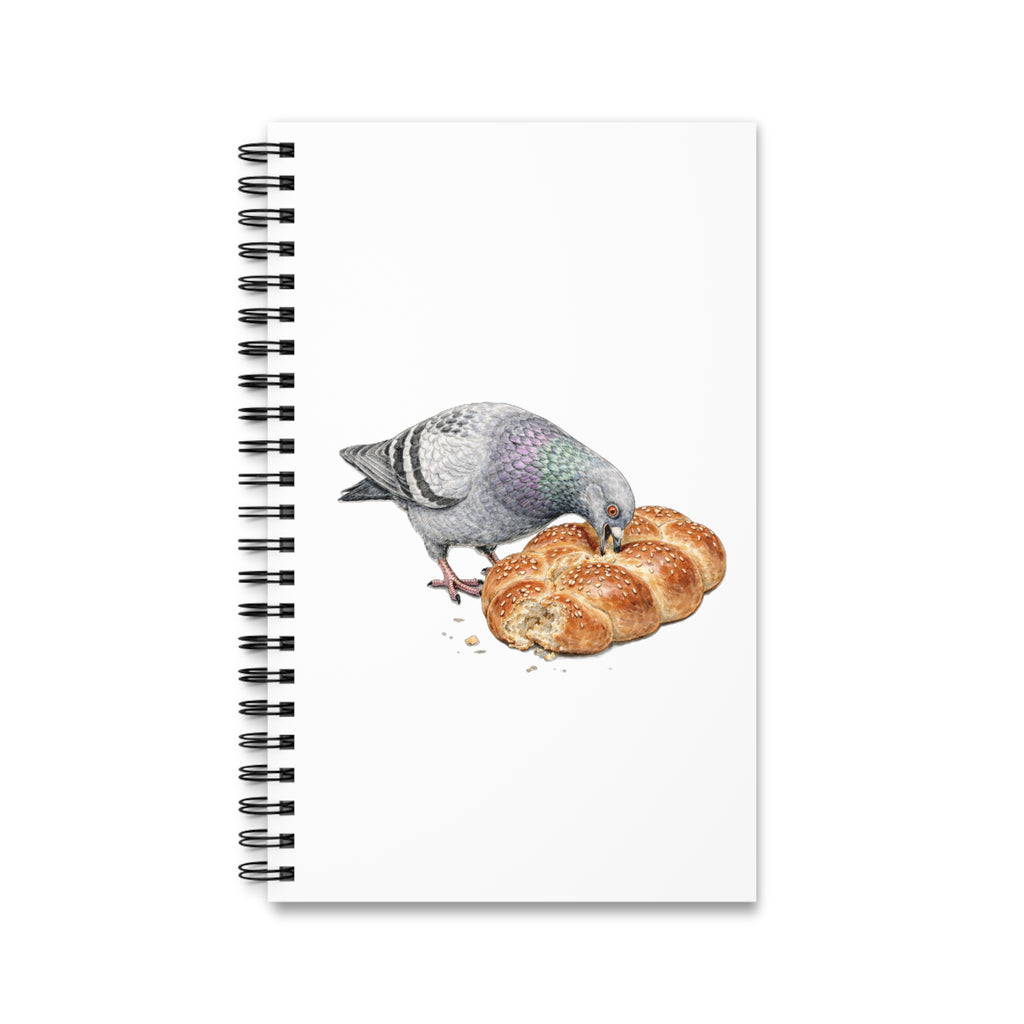 Customizable Borough Park NYC Pigeon Spiral Journal | Brooklyn Kosher Challah Bird Lovers Notebook