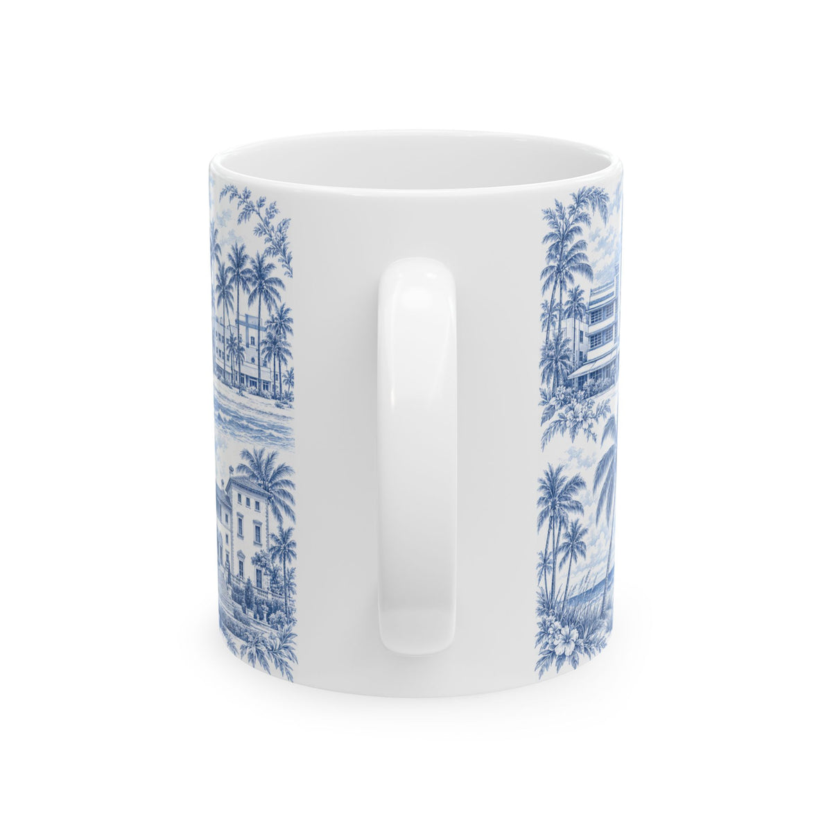 Miami Blue Toile de Jouy Ceramic Mug — Florida Chinoiserie (11oz)