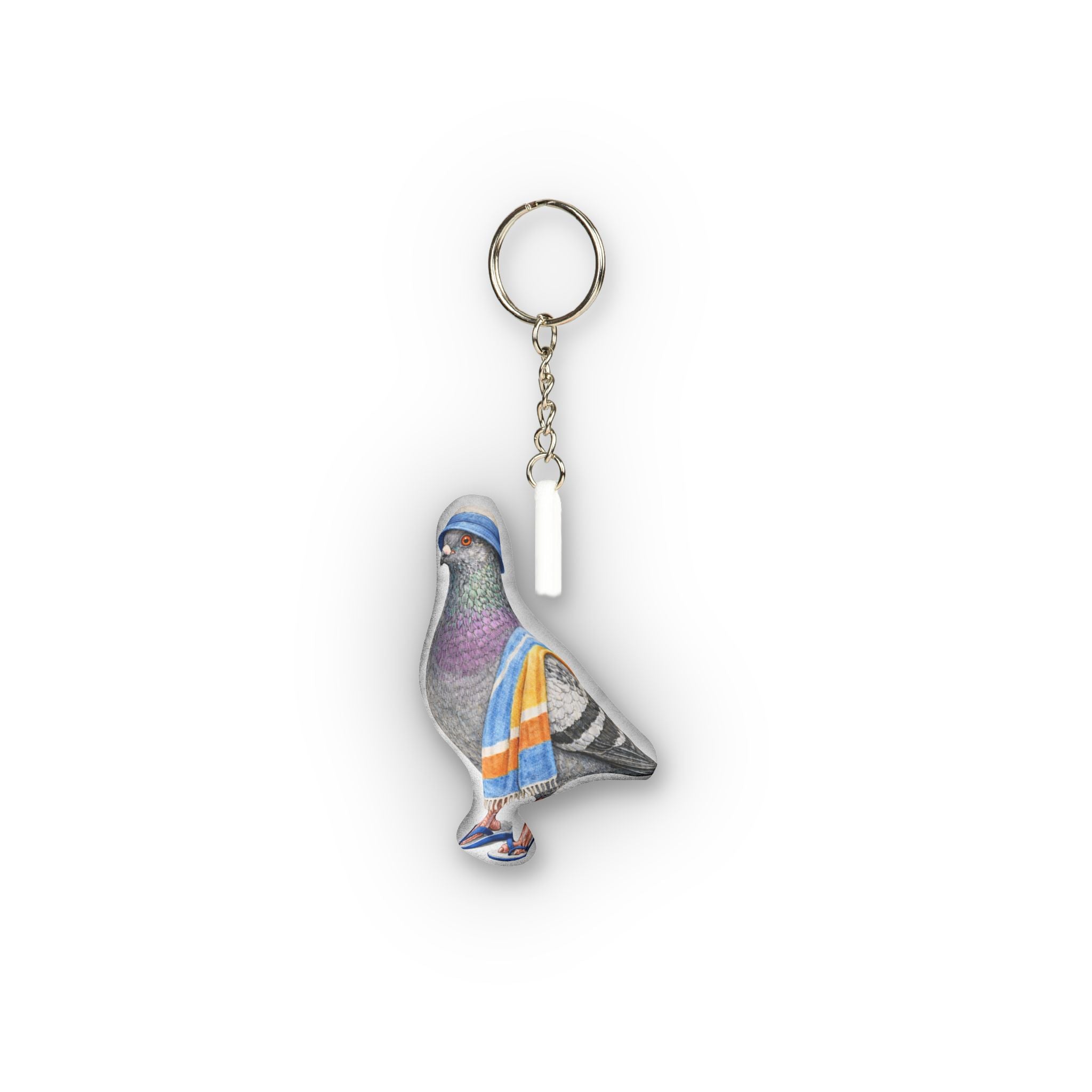 Coney Island NYC Pigeon Mini Plush Keychain |  Brooklyn Beach Bum Bird Lovers Plushie Bag Charm