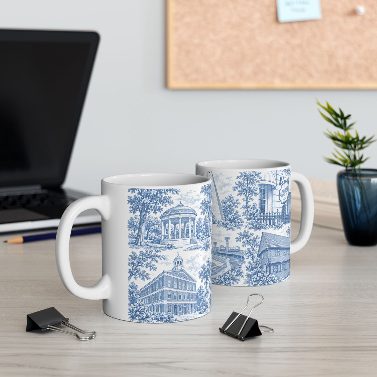 Boston Blue Toile de Jouy Ceramic Mug (11oz)