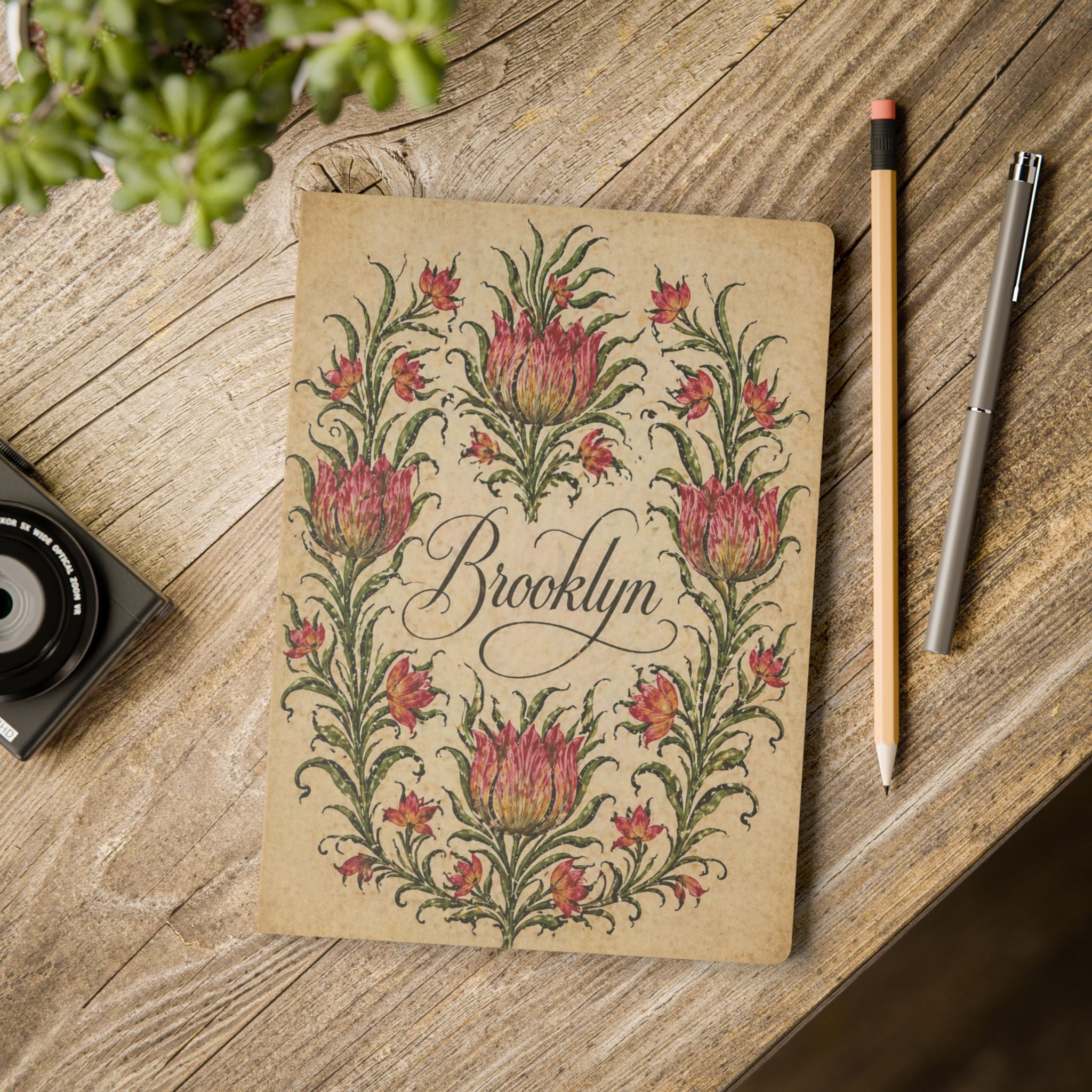 Brooklyn Vintage-style Floral Journal — Brooklyn Garden Softcover Notebook