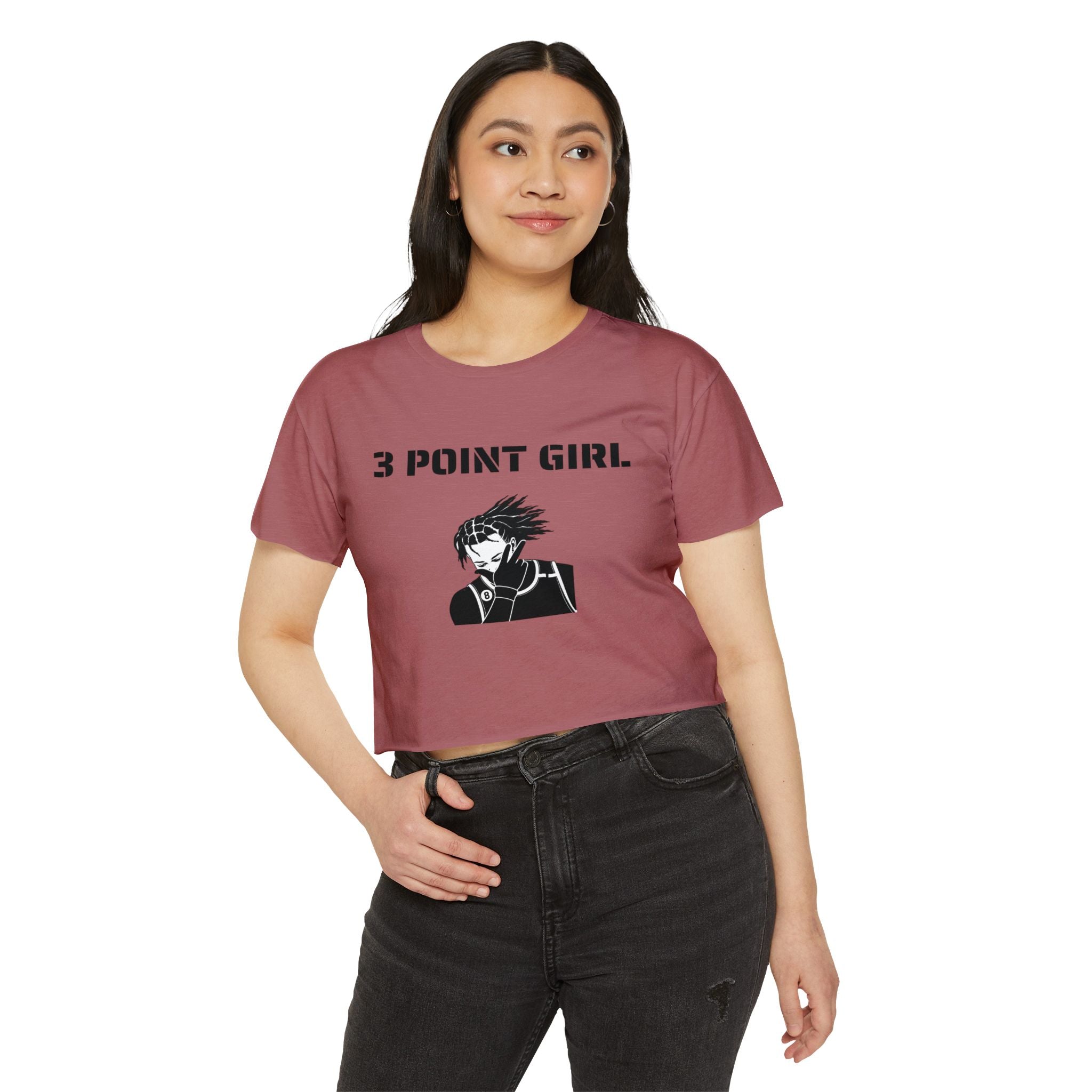 3 Point Girl Crop Top Tee | New York Knicks Jalen Brunson Basketball T-shirt