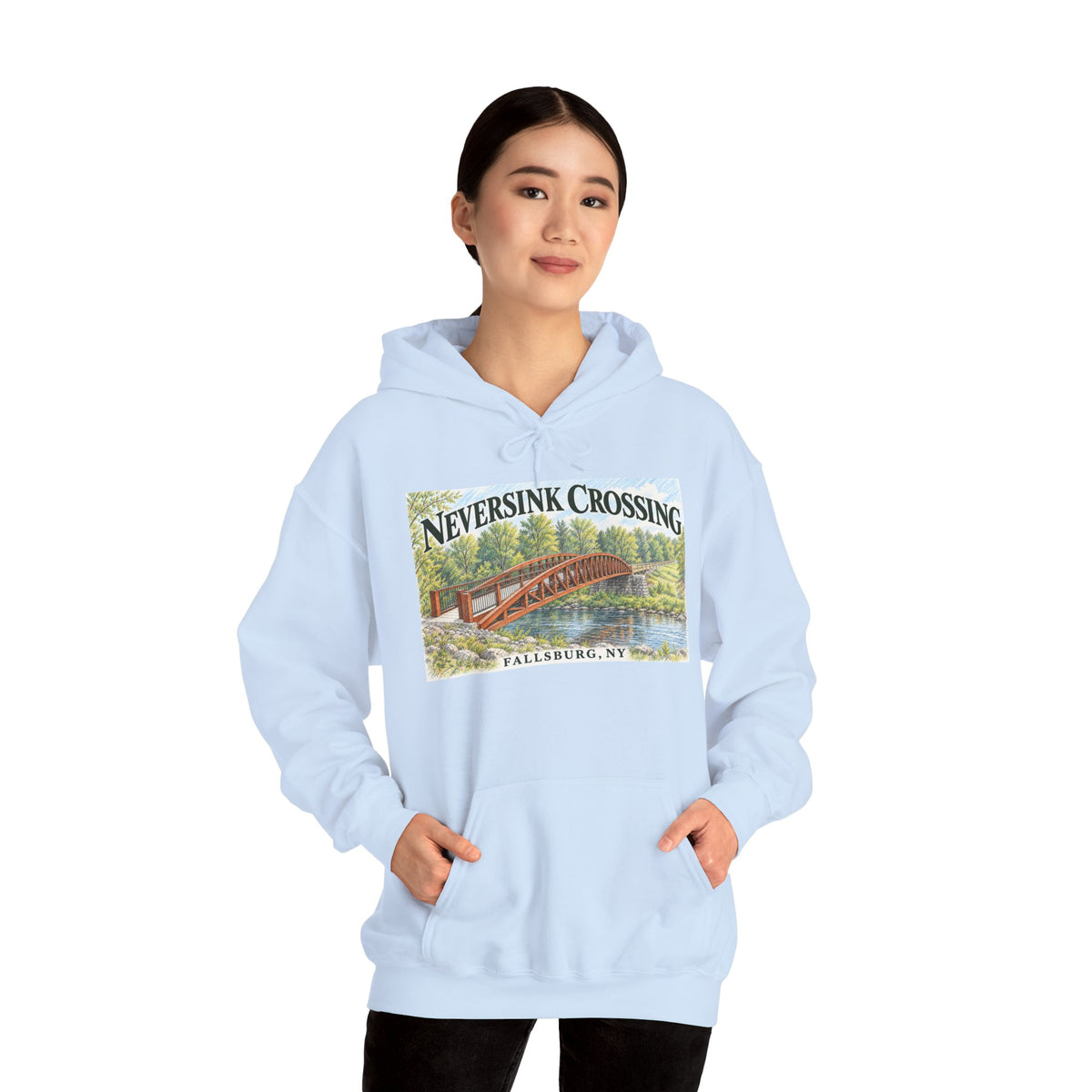 Neversink Crossing Fallsburg Catskills Upstate New York Pullover Hoodie
