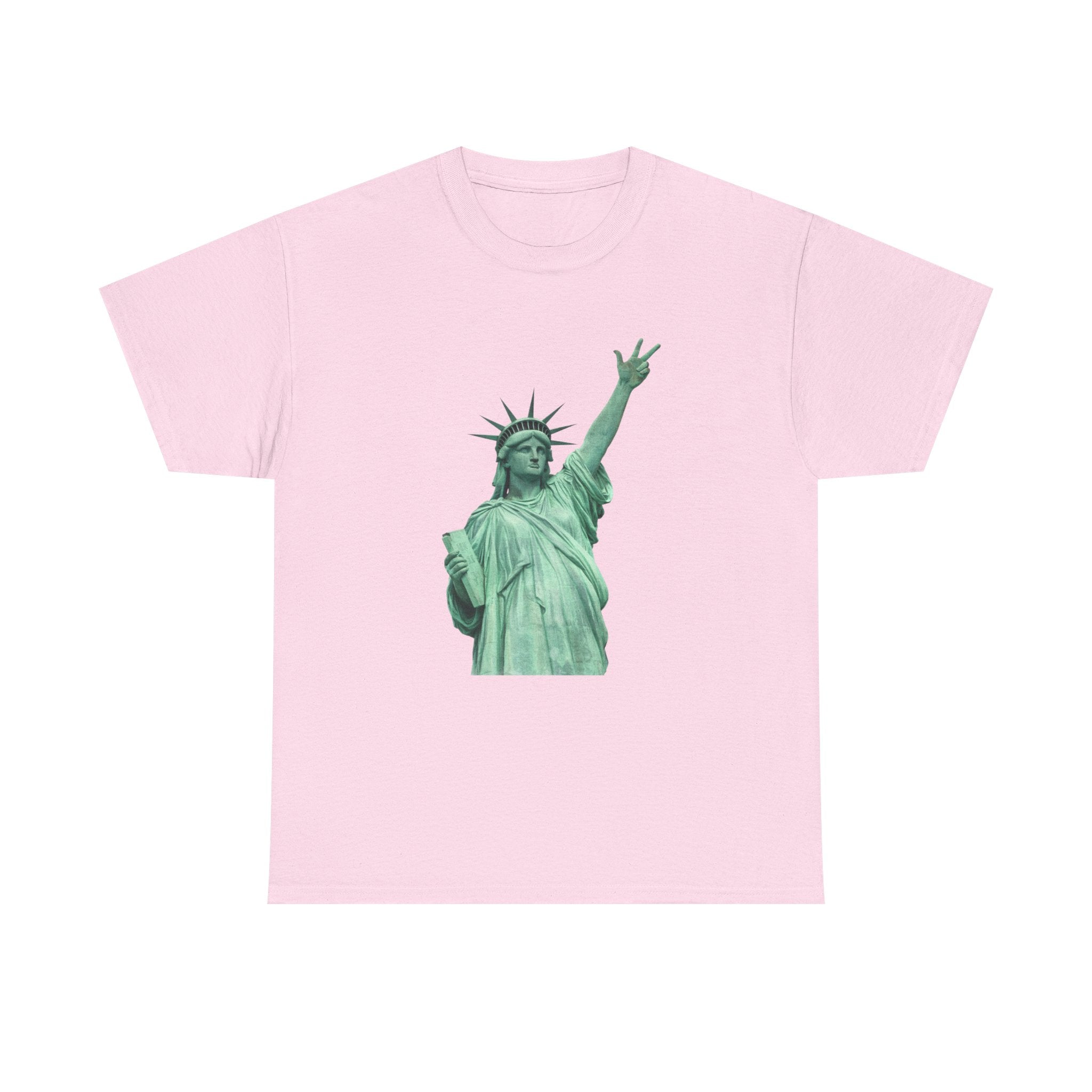 Customizable Statue of Liberty Three Points T-Shirt | NYC Jalen Brunson Basketball 3 Point Shot Tee