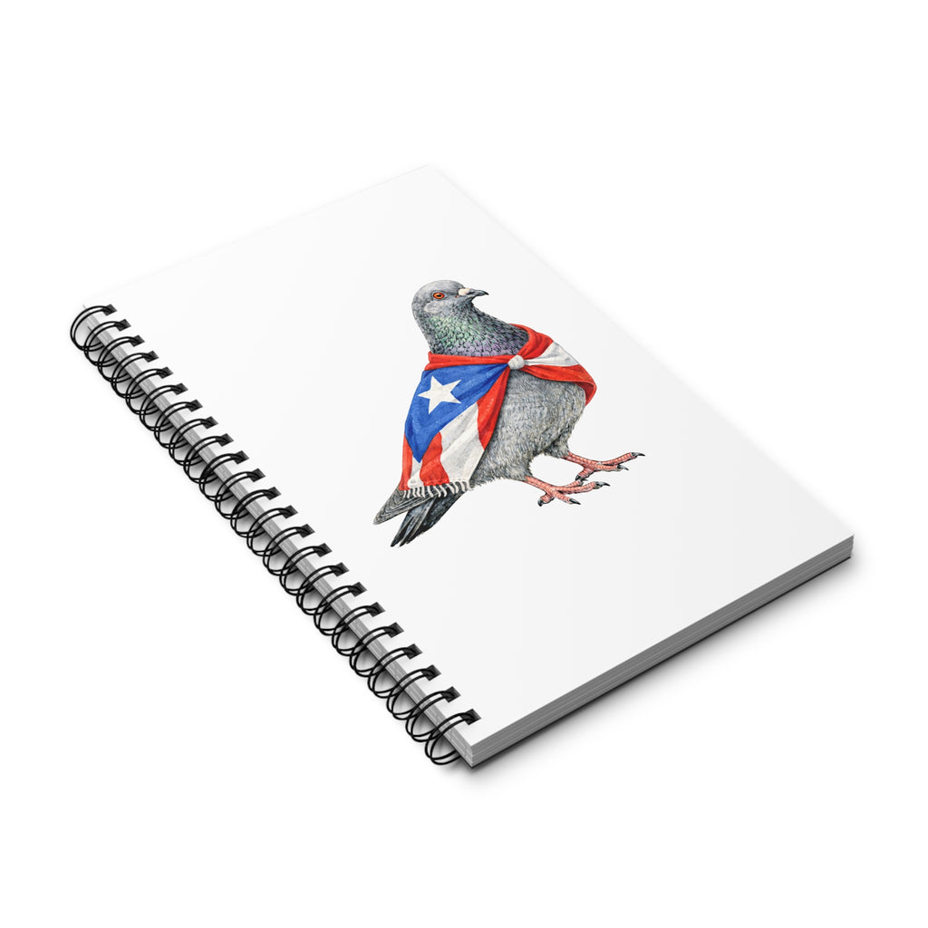 Diario espiral personalizable de palomas de East Harlem, Nueva York | Cuaderno para amantes de las aves de Puerto Rico Boricua