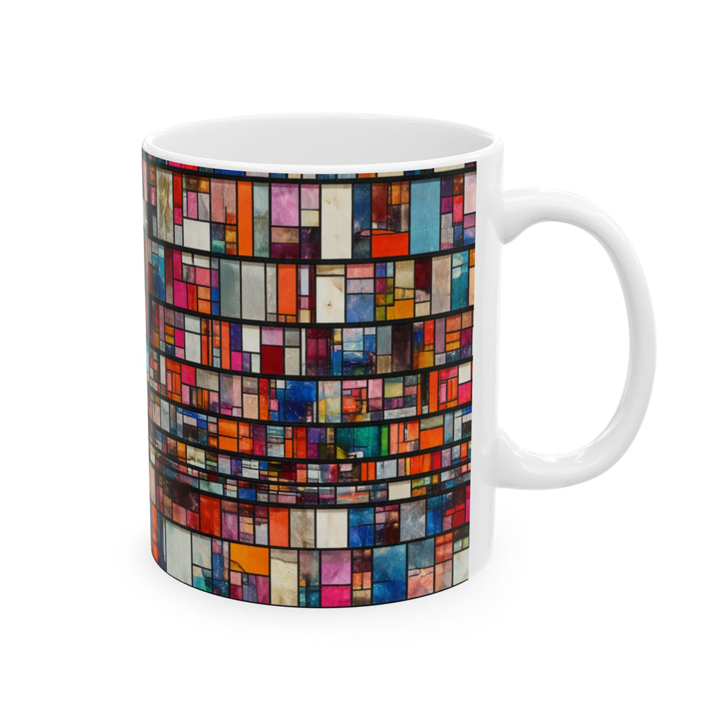 DUMBO Brooklyn Mosaic Water Tower Mug | Colorful Geometric Ceramic Mug 11oz
