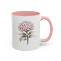 Hamptons Pink Hydrangea Accent Coffee Mug – Blue Floral 11 oz