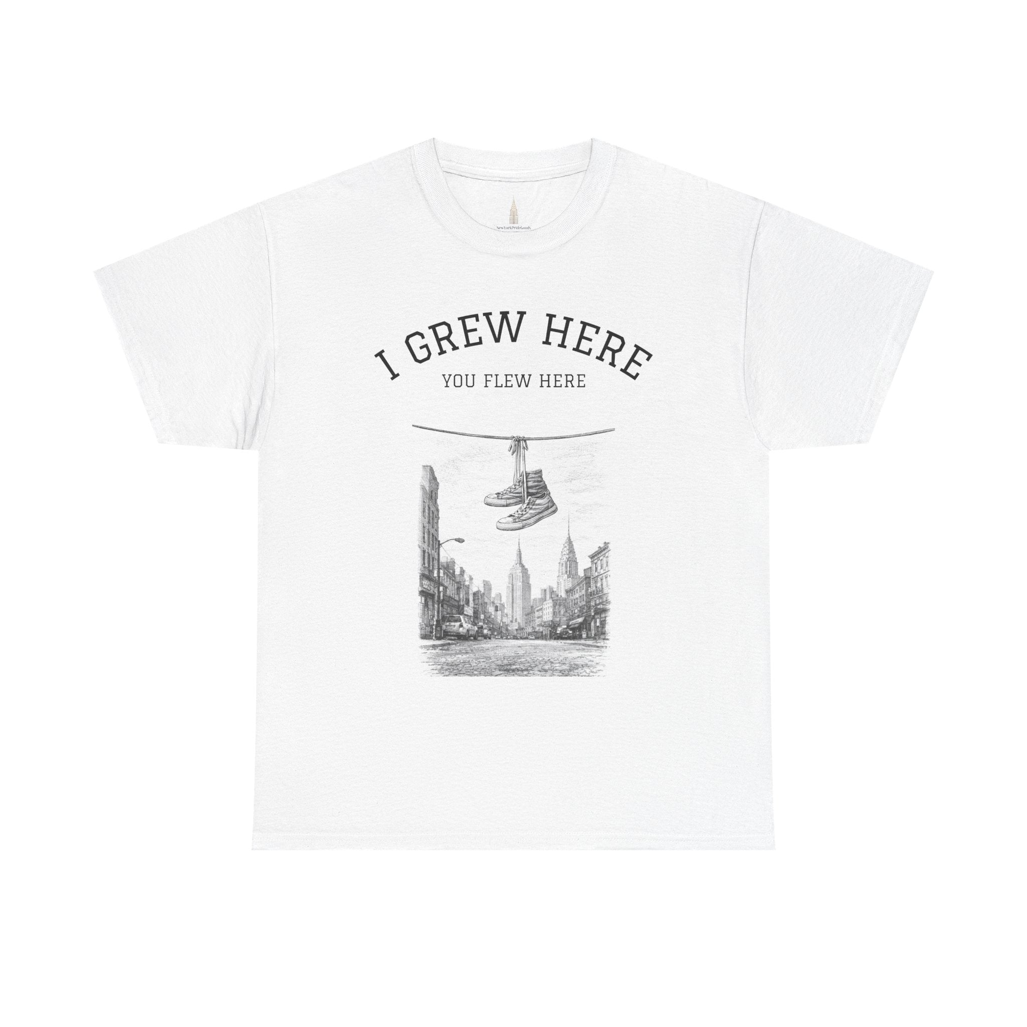 New York City Skyline Shoefiti T-Shirt | NYC Gift I Grew Here You Flew Here Tee