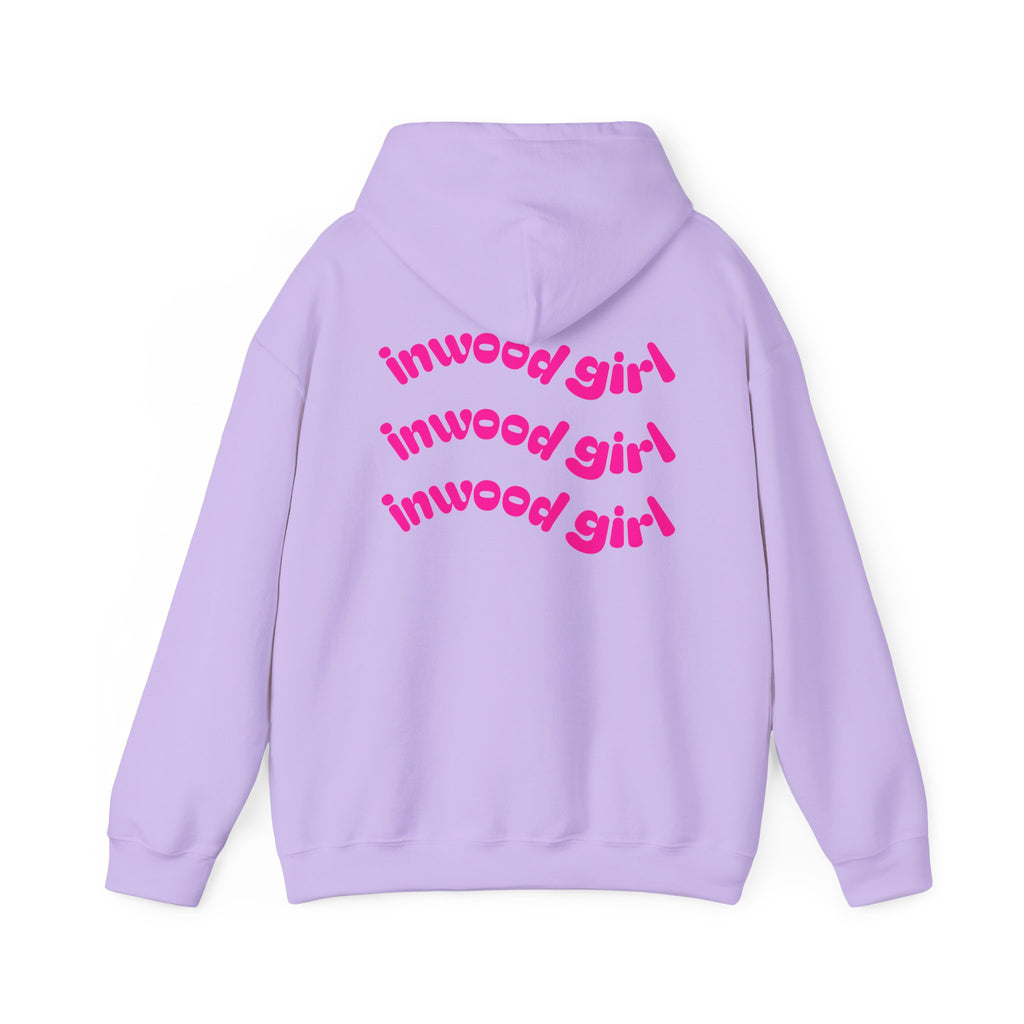Inwood Girl Hoodie – Retro Pink Wave Back Print Hooded Sweatshirt