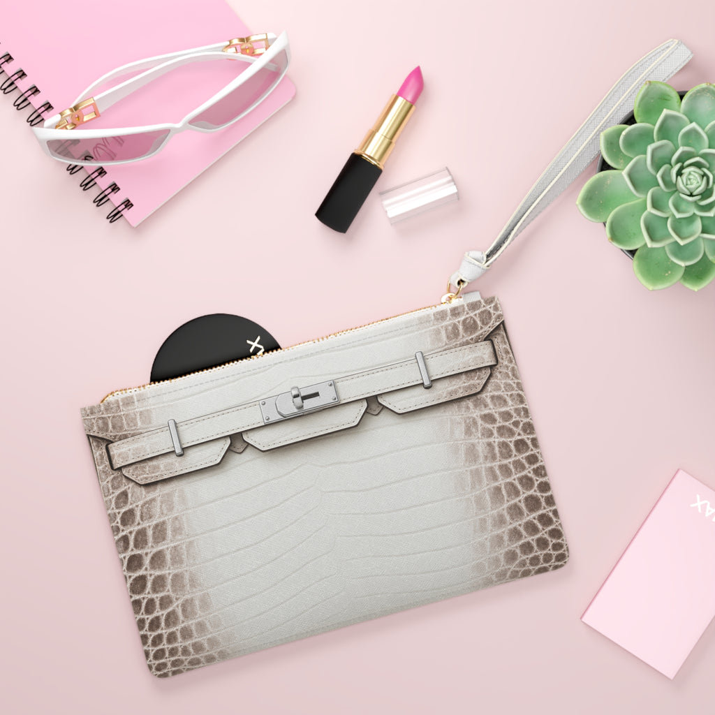 Canal Street White Clutch Bag — Elegant Wristlet Purse for Evening & Gifts