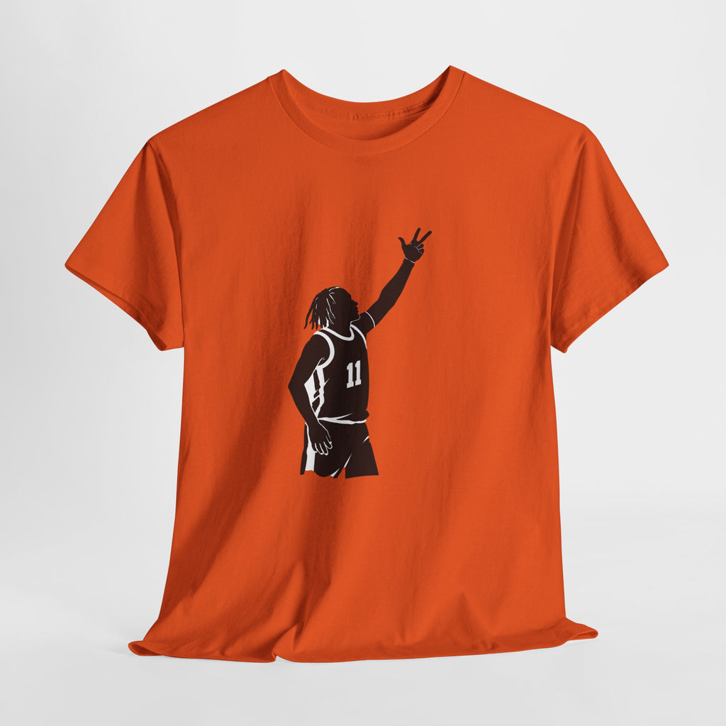 Customizable Jalen Brunson 3 Points Celly T-Shirt | New York Basketball Tee