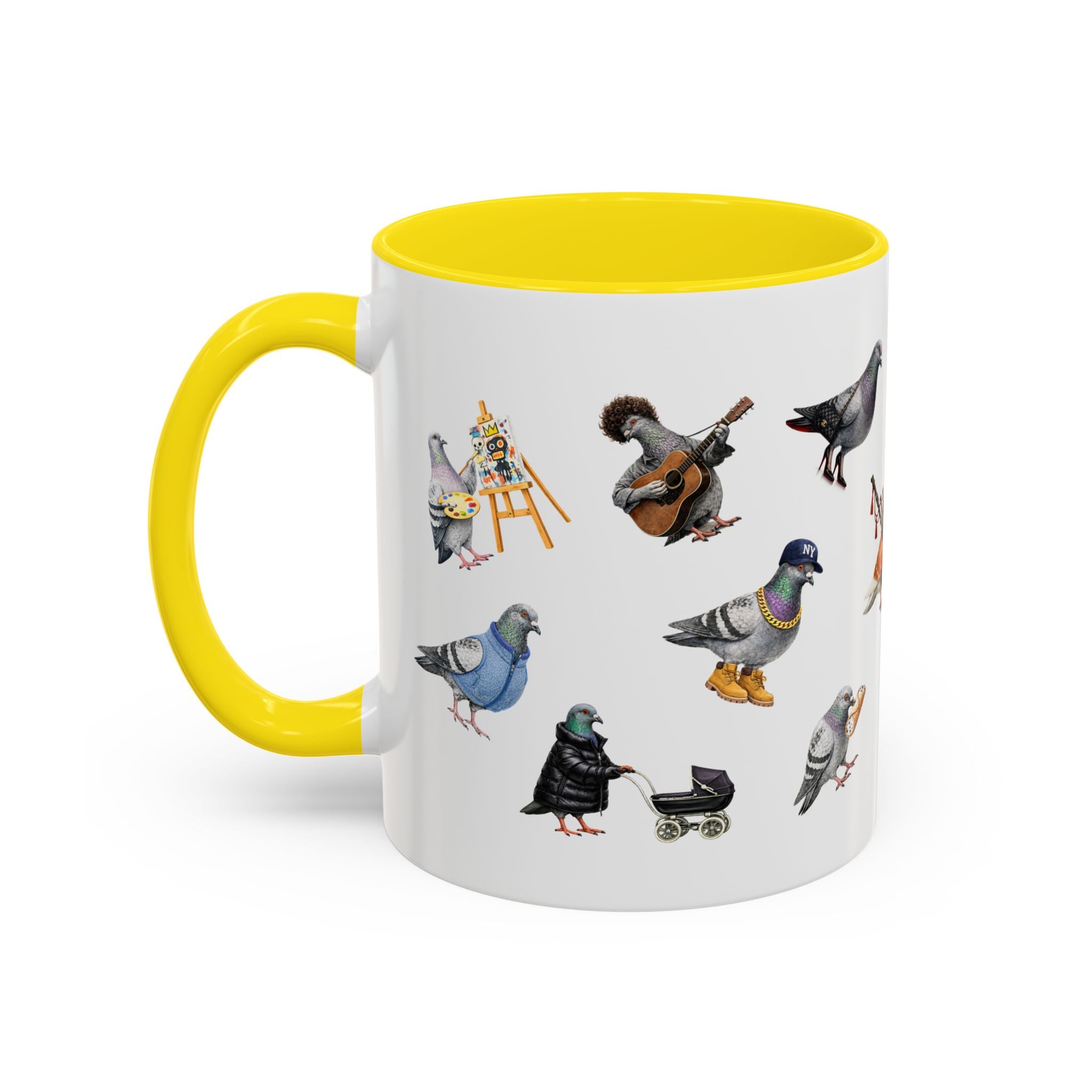 Pigeons of New York Colorful Mug | NYC Pigeon Bird Lovers Coffee Cup