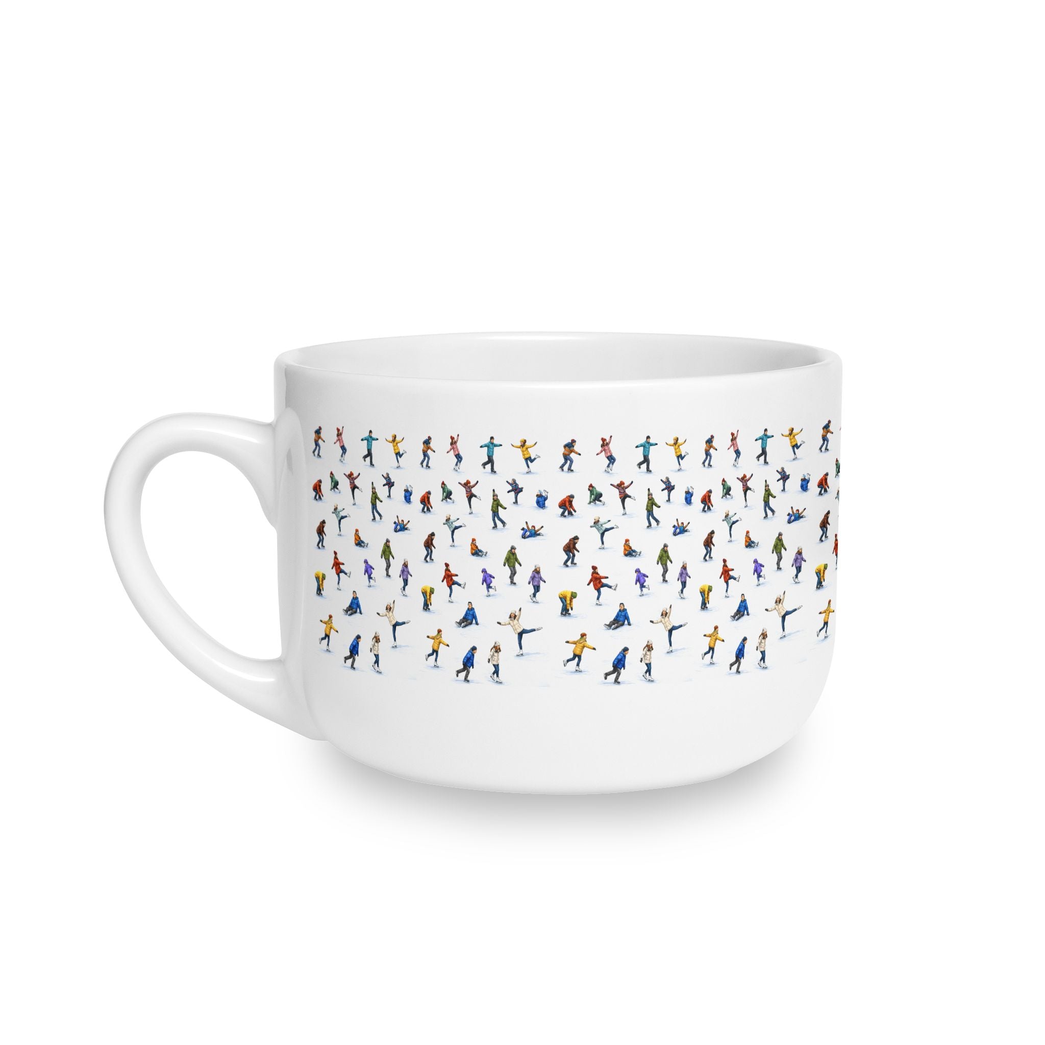 Winter Ice Skaters 25oz Ceramic Soup Bowl