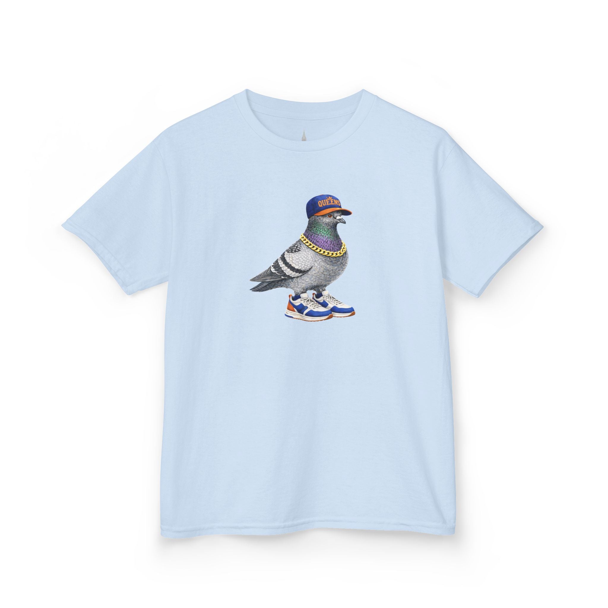 Customizable Queens NYC Pigeon Kid Tee —  Cute Bird  Baseball Fan T-Shirt for Children