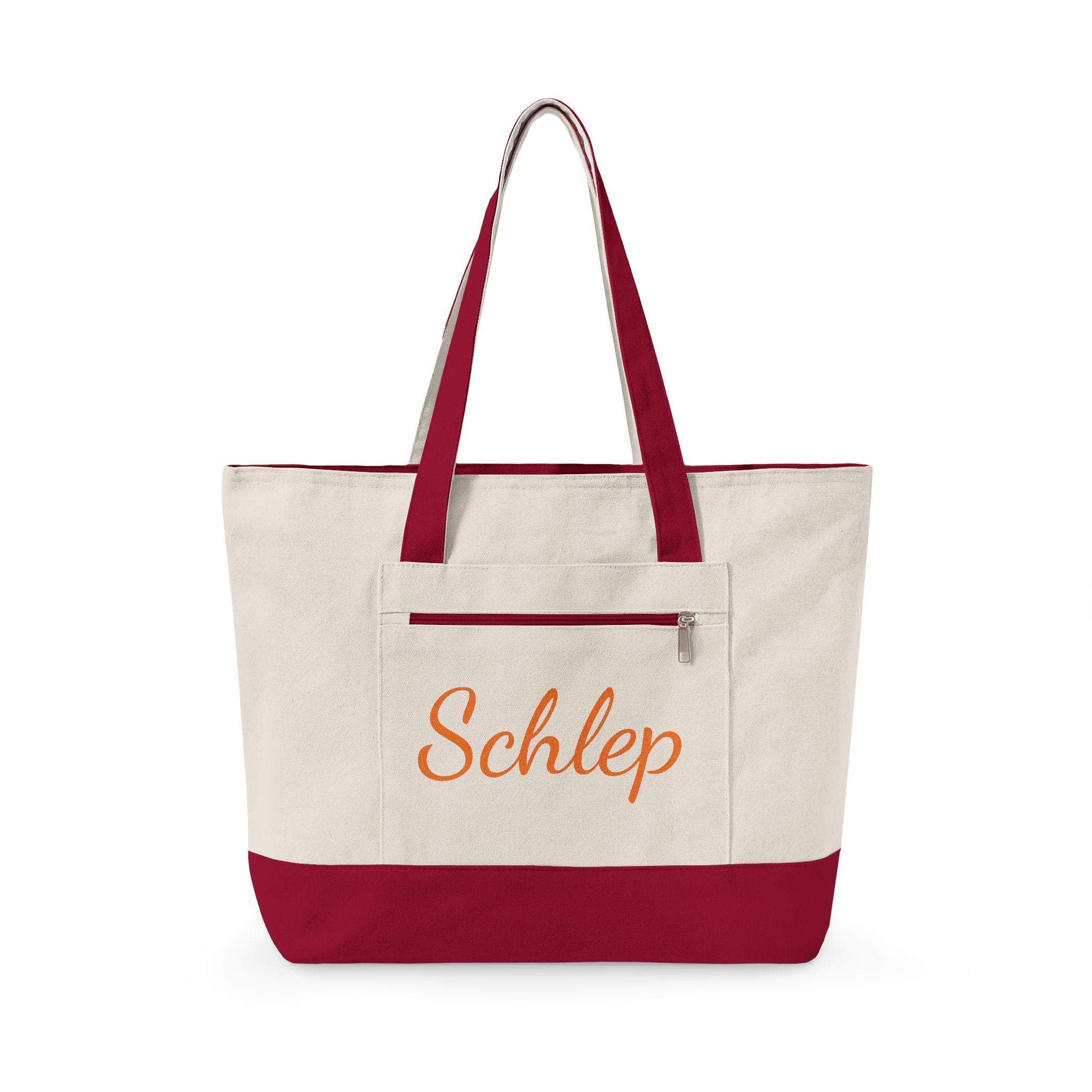 Schlep Zippered Canvas Tote Bag | Grocery Schlepping Subway Tote