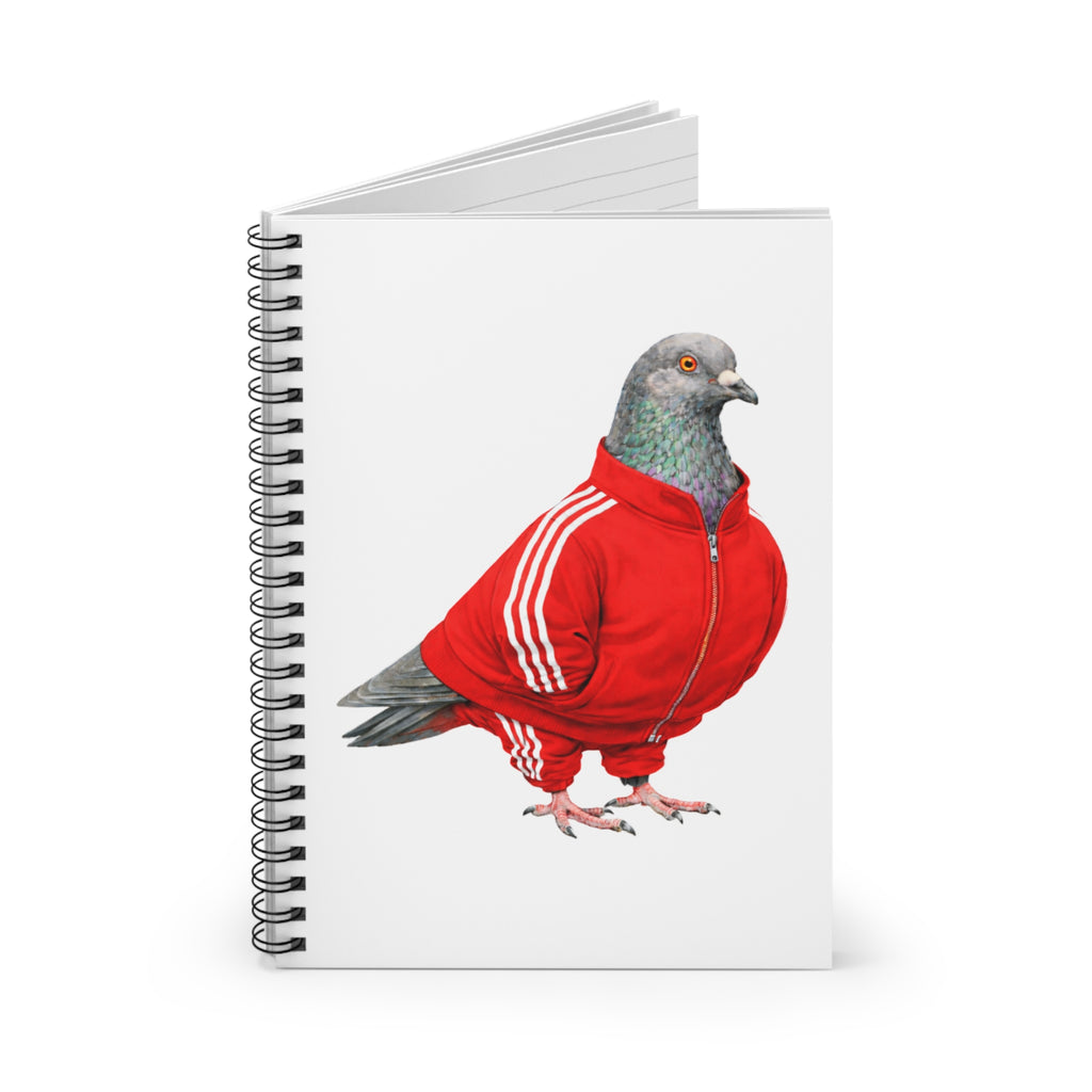 Customizable Brighton Beach NYC Pigeon Spiral Journal | Brooklyn Track Suit Bird Lovers Notebook