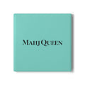 Mahj Queen Ceramic Coaster — Robin's Egg Blue Coaster for Mahjong Players