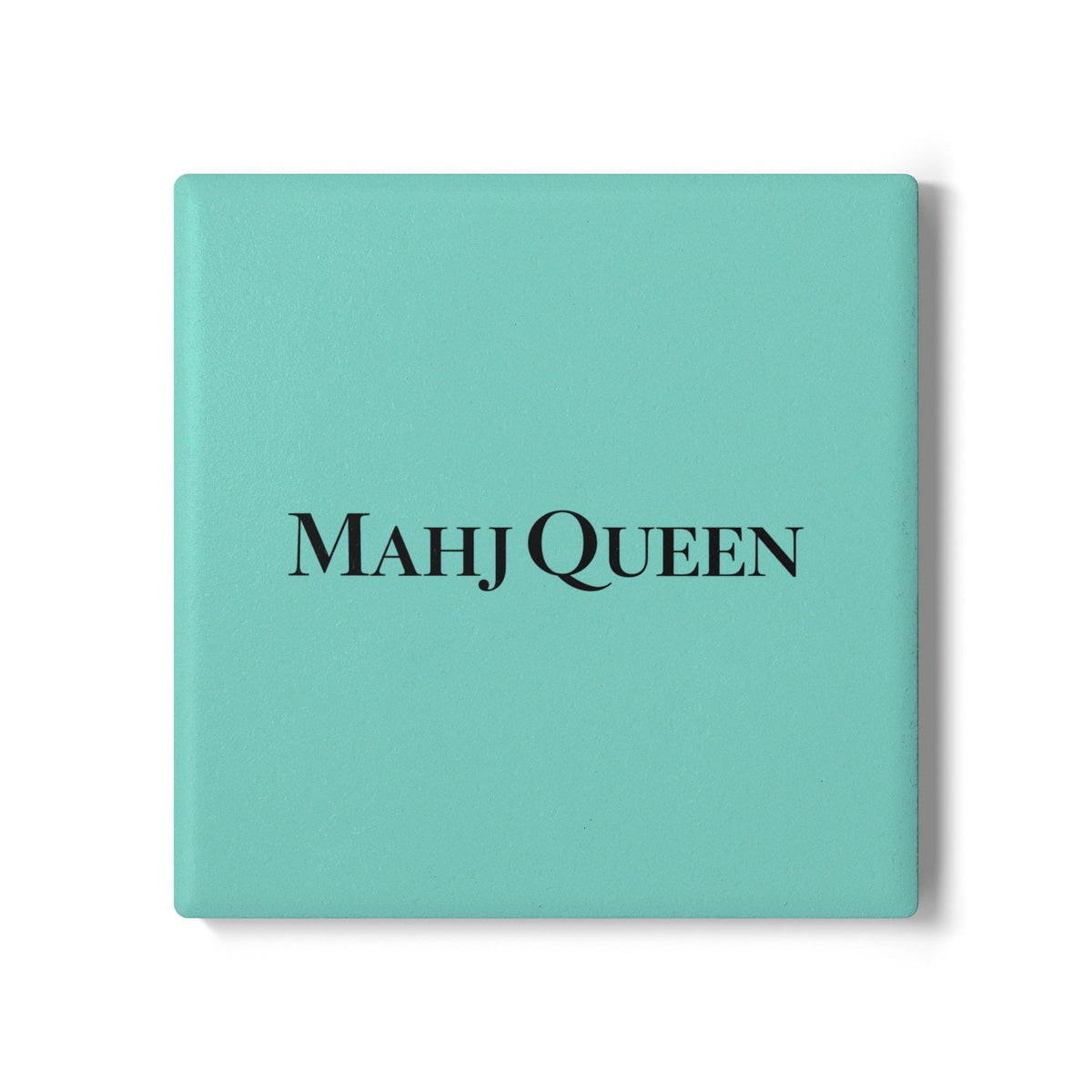 Mahj Queen Ceramic Coaster — Robin's Egg Blue Coaster for Mahjong Players
