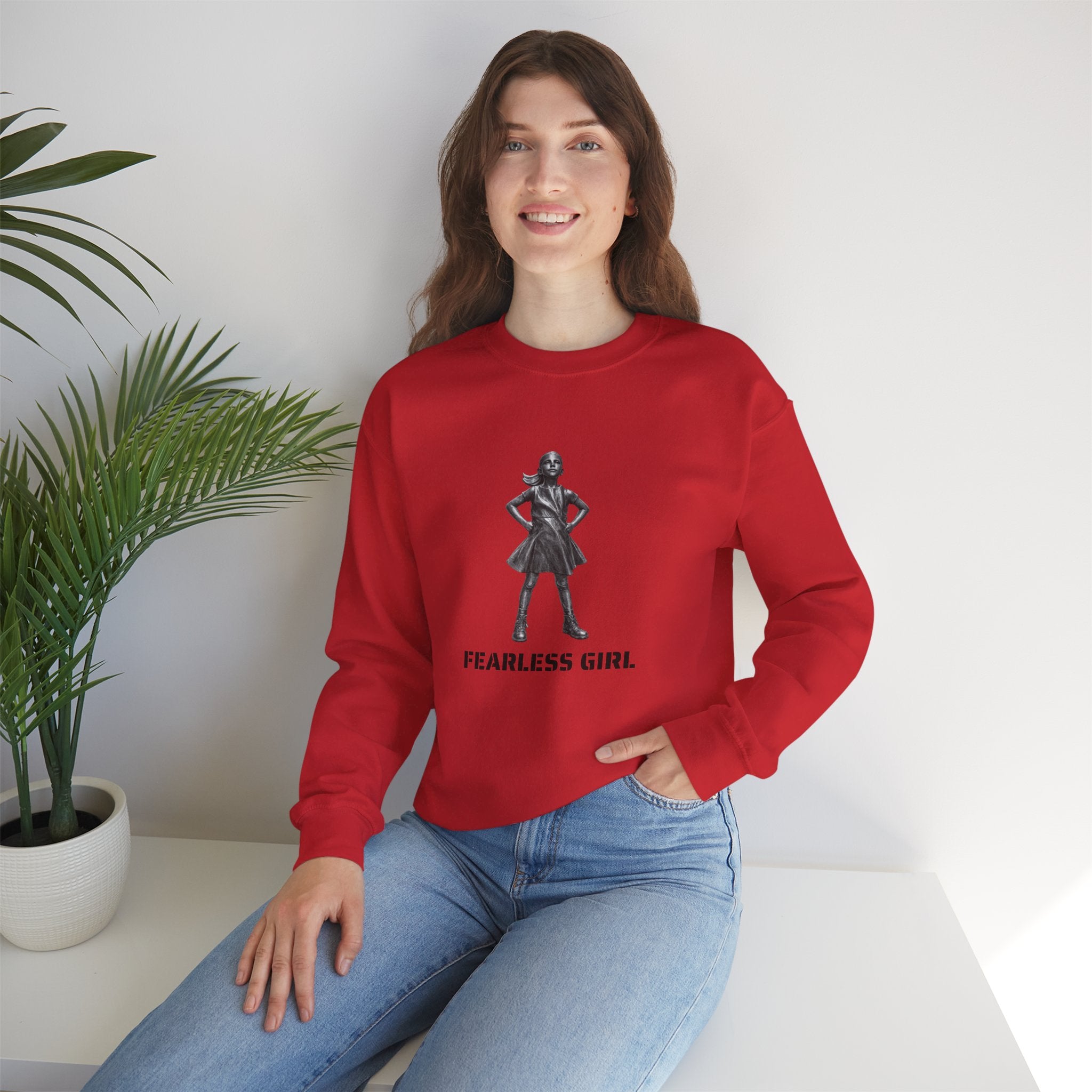 Sudadera con gráfico de la estatua Fearless Girl | Empoderamiento de Nueva York, Suéter con diseño feminista
