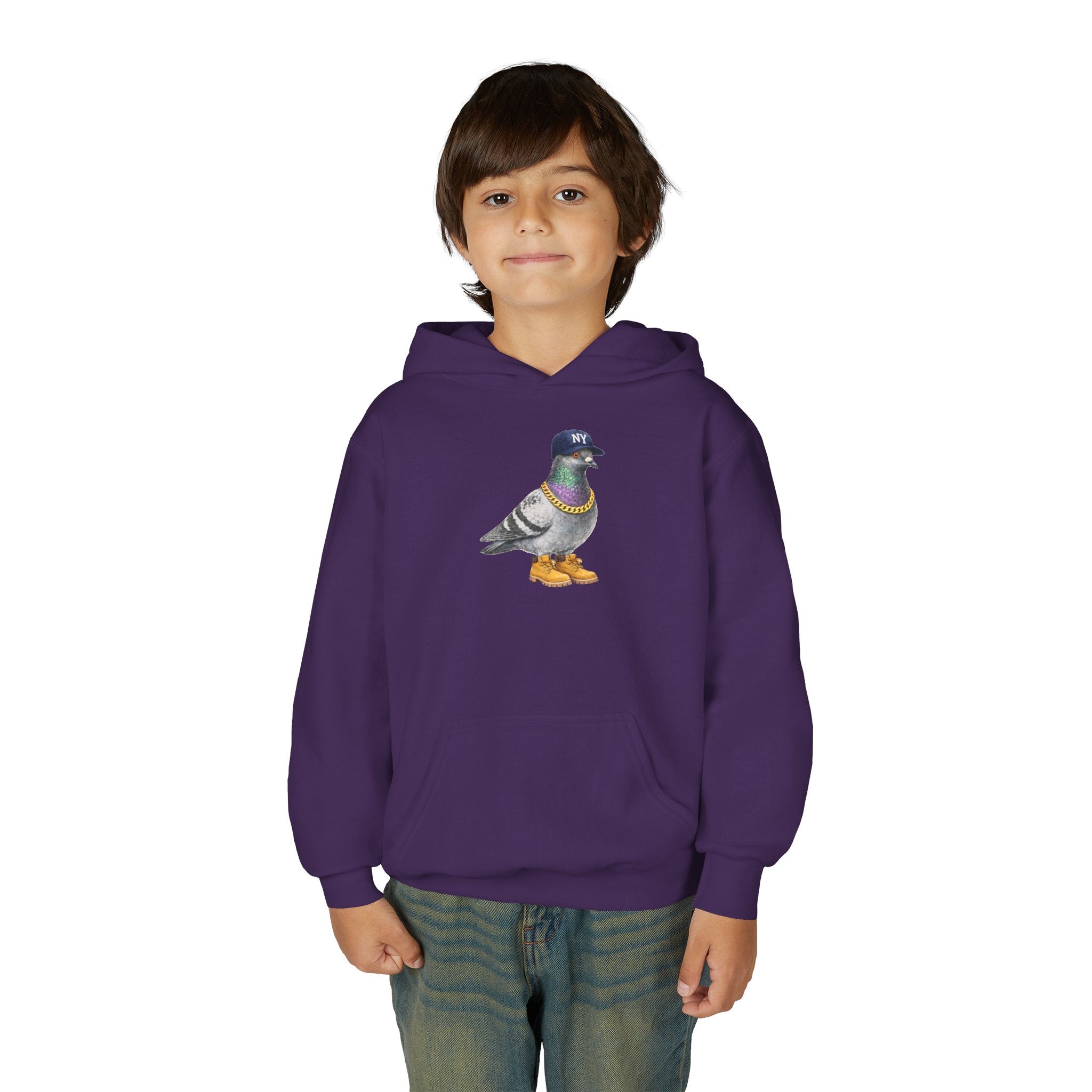 Customizable Bronx NYC Pigeon NYC Kids Hoodie | New York Baseball Sports Fan Bird Lovers Childrens Hooded Sweatshirt