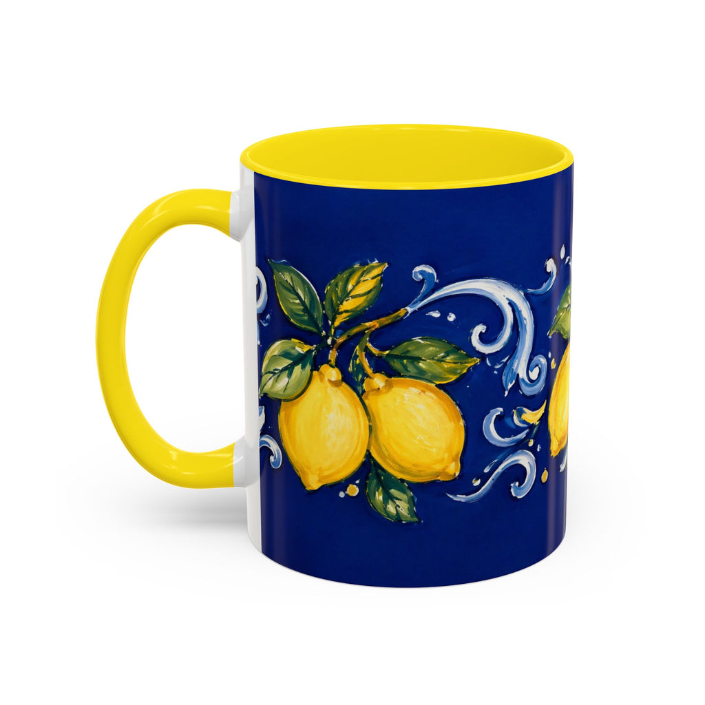 Little Italy Amalfi Blue with Lemon Mug — Blue Ceramic Kitchen Mug (11oz)