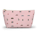 Icons of DUMBO Large Pink Accessory Pouch — T-Bottom Makeup Bag