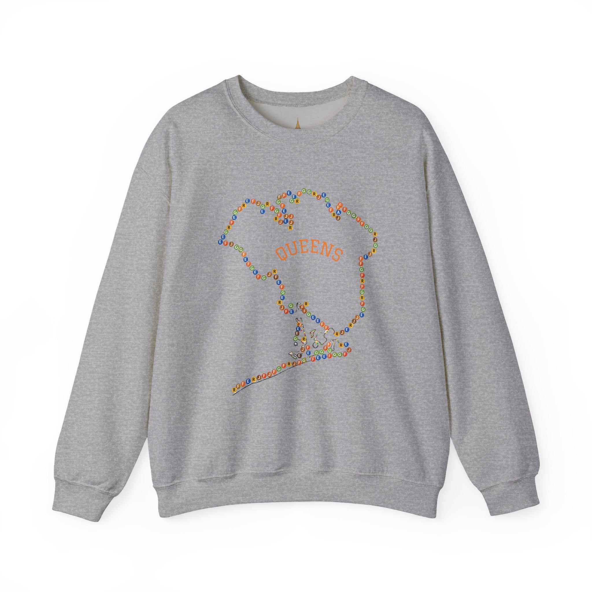 Sudadera con letreros de metro de Queens Map | Suéter de cuello redondo de NYC