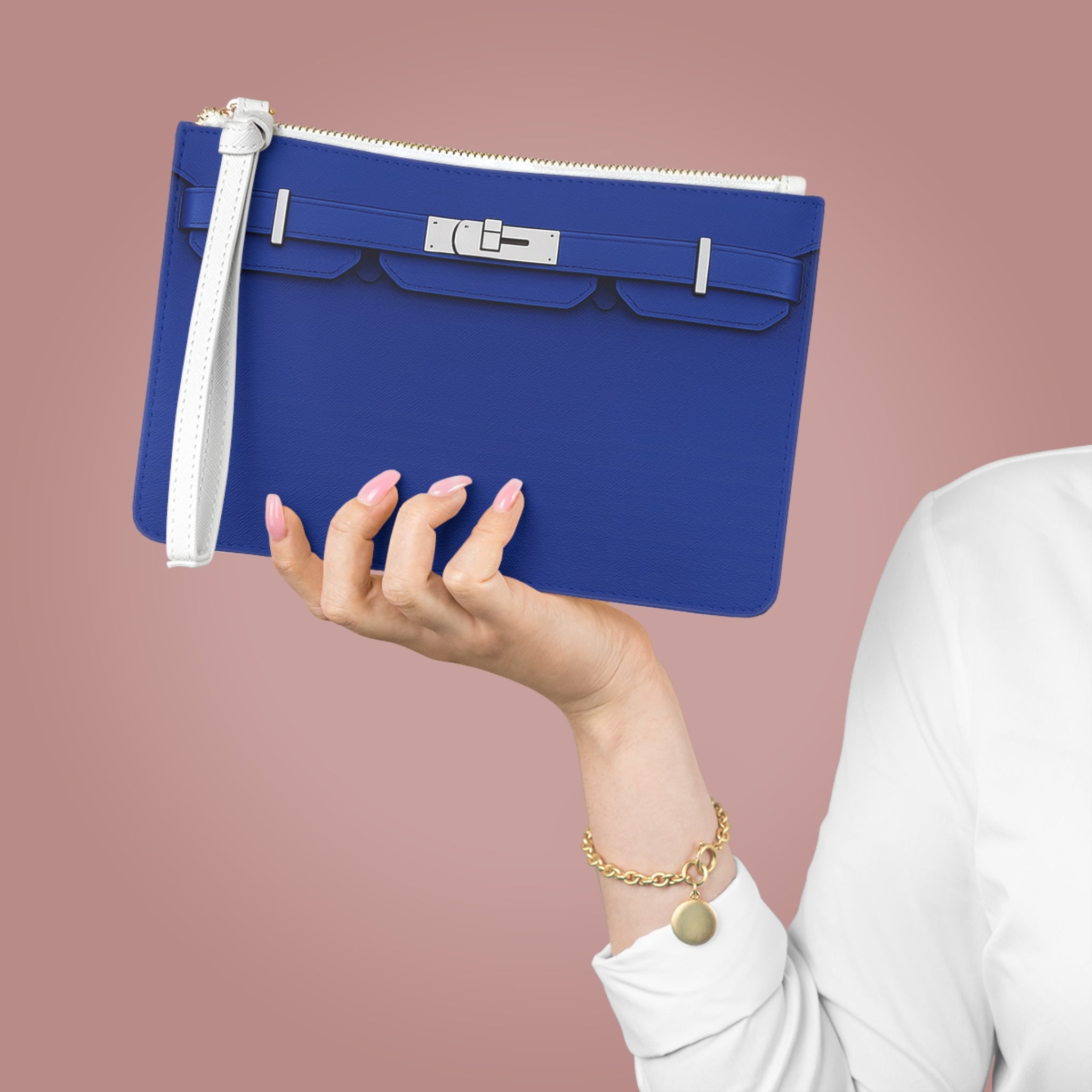 Canal Street Electric Blue Clutch Bag — Elegant Wristlet Purse for Evening & Gifts