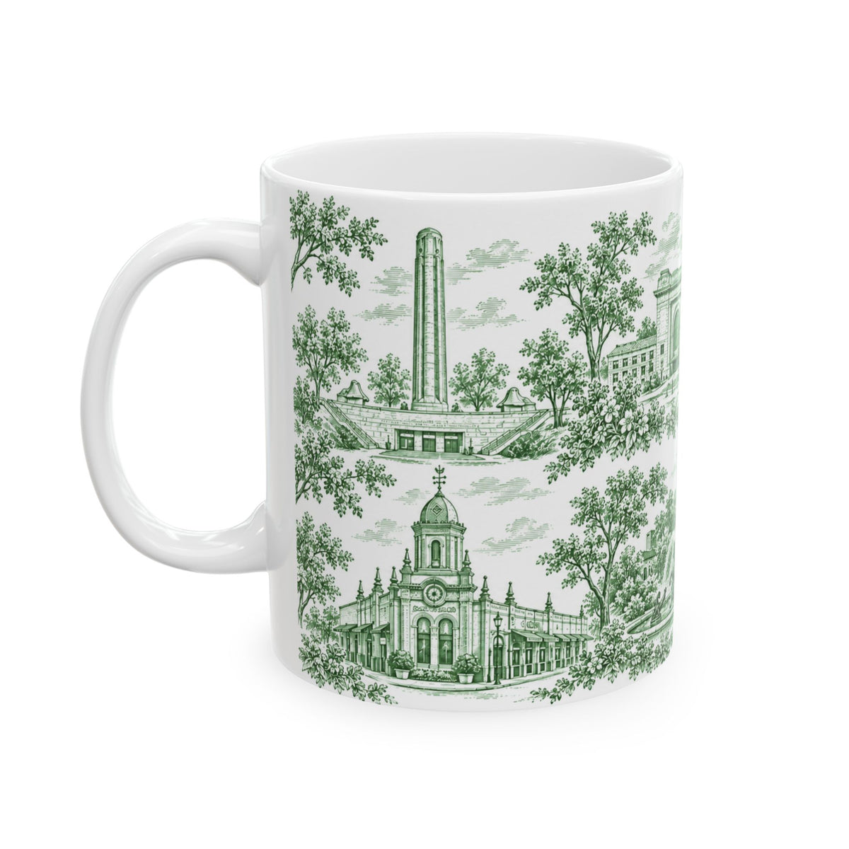 Kansas City Green Toile de Jouy 11oz Ceramic Mug