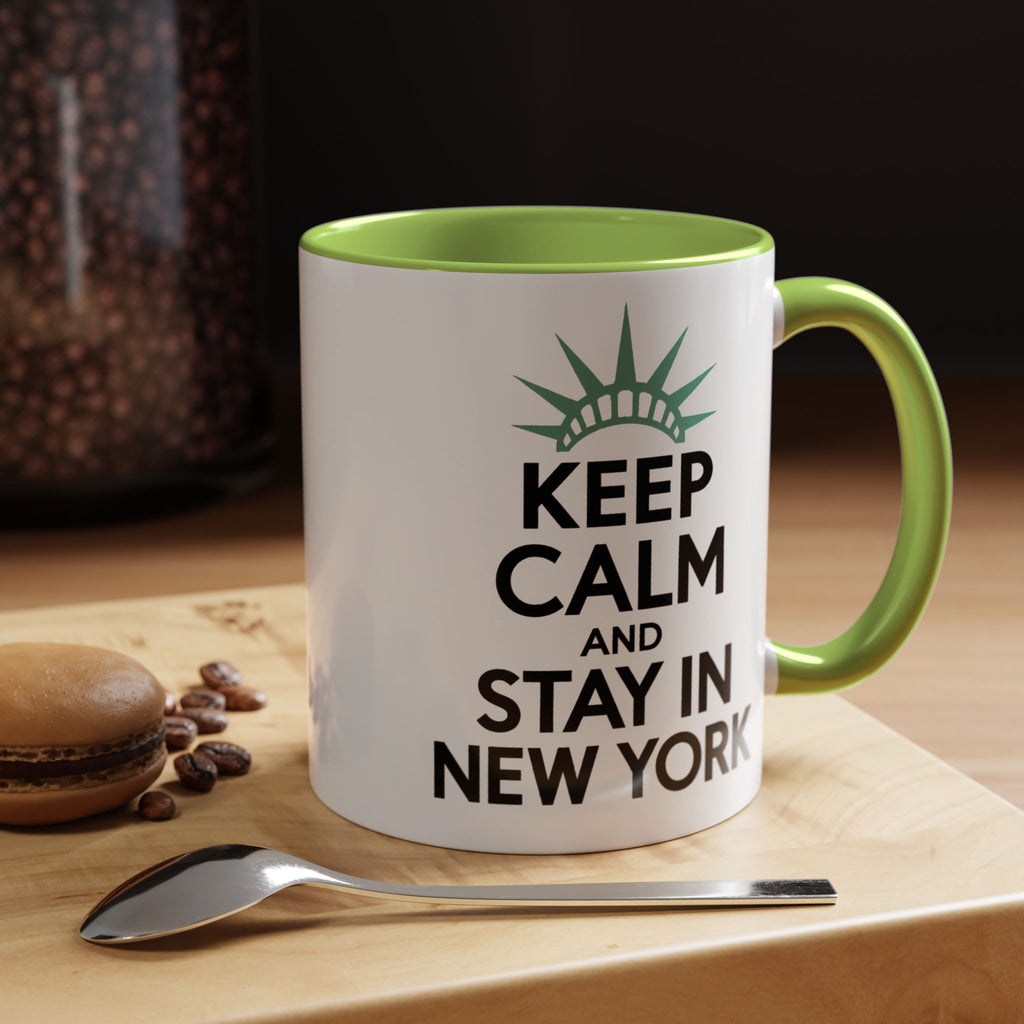 Keep Calm and Stay in New York Accent Coffee Mug 11oz + 15oz