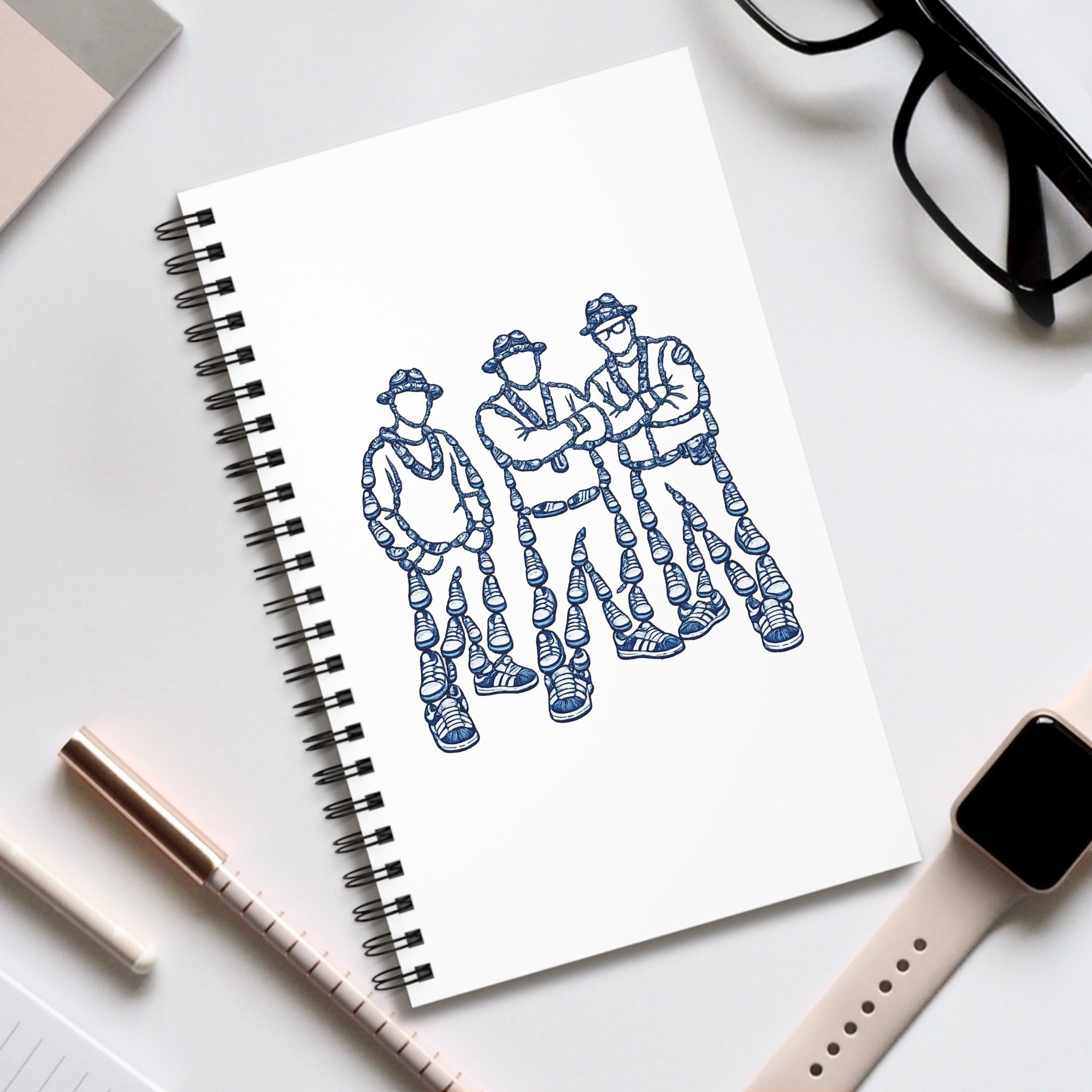 Customizable Sneaker Hip Hop Trio Spiral Journal | NYC Music Queens Rap Notebook