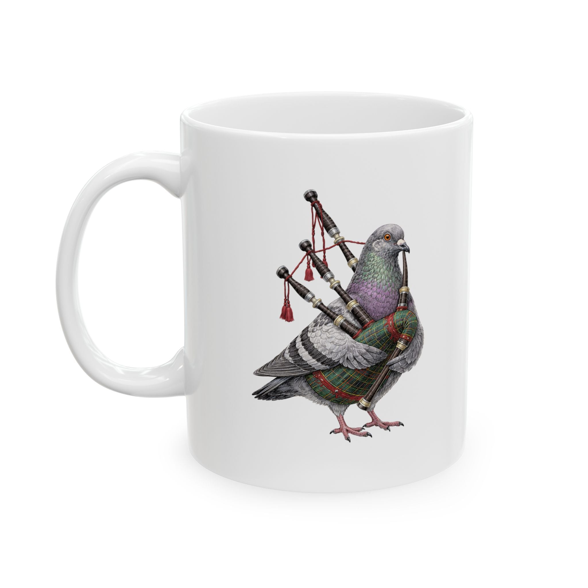 Customizable Woodlawn NYC Pigeon Mug | NYC Irish Bagpipes Bird Lovers Ceramic Coffee Cup