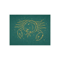 Grand Central Station-inspired Gold Cancer Zodiac Crab on Teal Bath Tile (Astrology Home Décor)