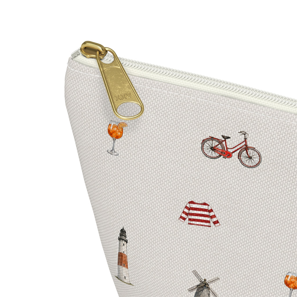 Icons of The Hamptons Heather Gray Accessory Pouch — T-Bottom Makeup Bag