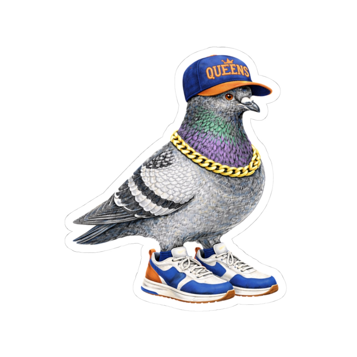 Queens NYC Pigeon 3" x 3" Sticker