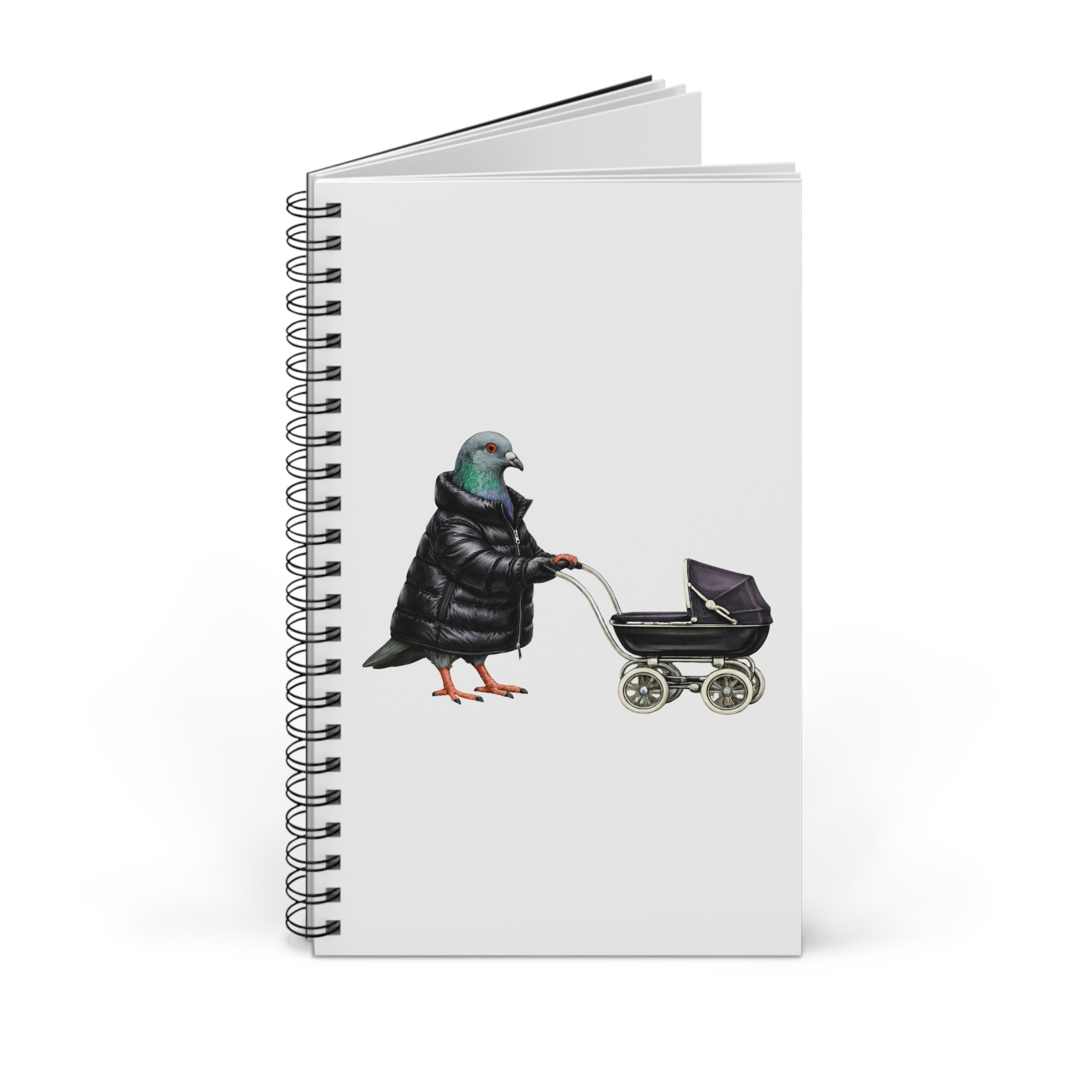 Customizable Park Slope NYC Pigeon Spiral Journal | Brooklyn Mommy Bird Lovers Notebook
