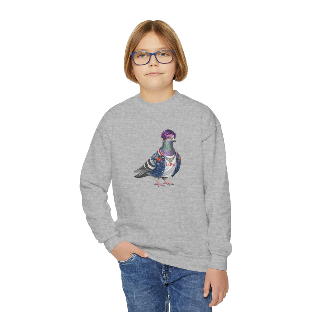 Sudadera de cuello redondo para niños con paloma de Koreatown, Nueva York, personalizable, para niños, suéter de pájaro para amantes de KPop de Nueva York
